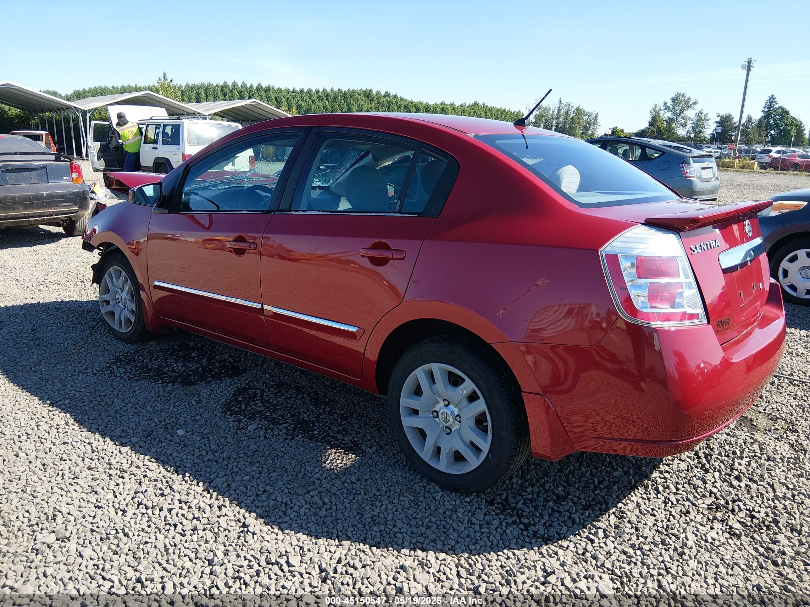 2012 Nissan Sentra 2.0 S Red vin: 3N1AB6AP3CL688437