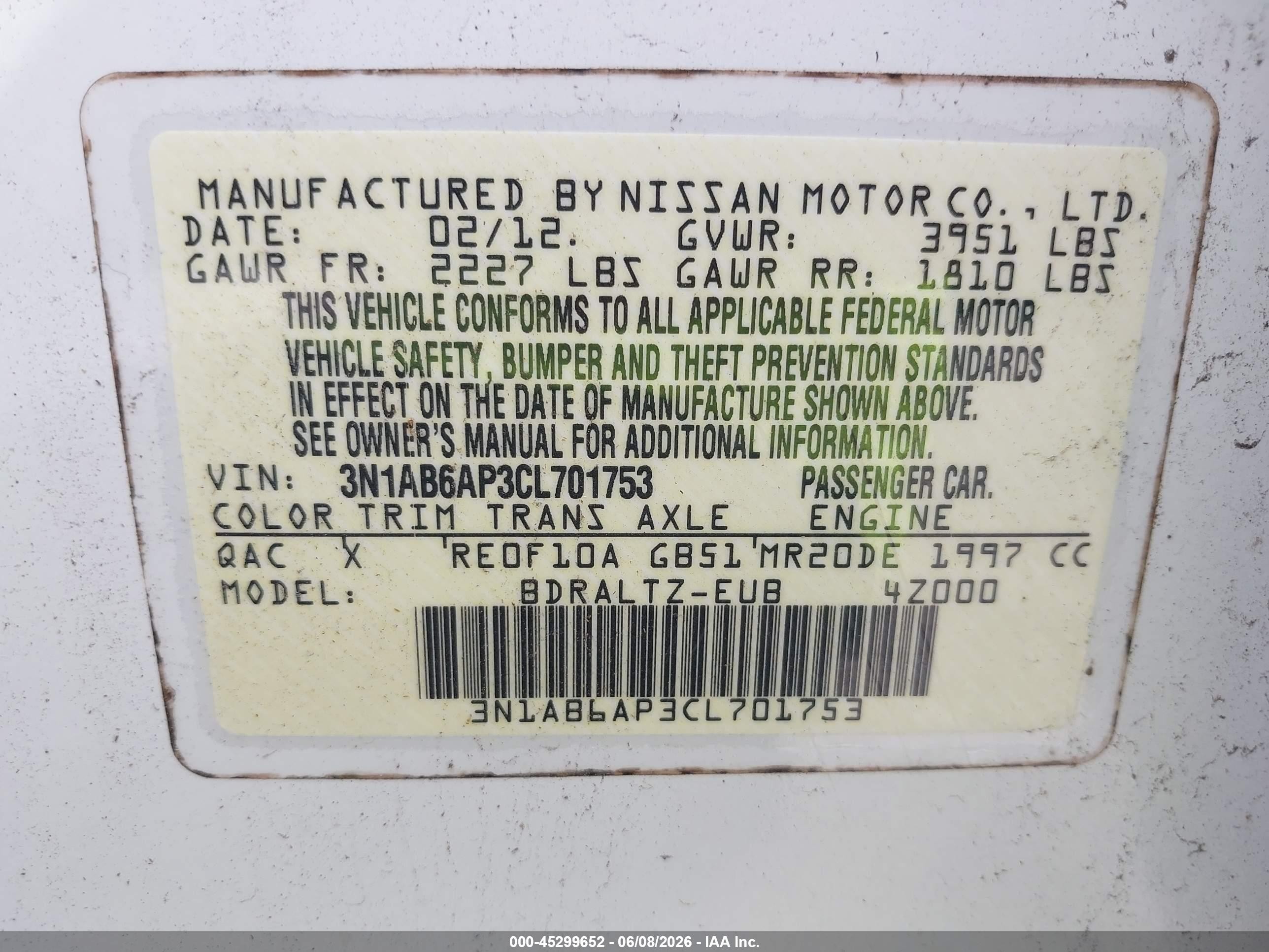 2012 Nissan Sentra 2.0 Sr White vin: 3N1AB6AP3CL701753