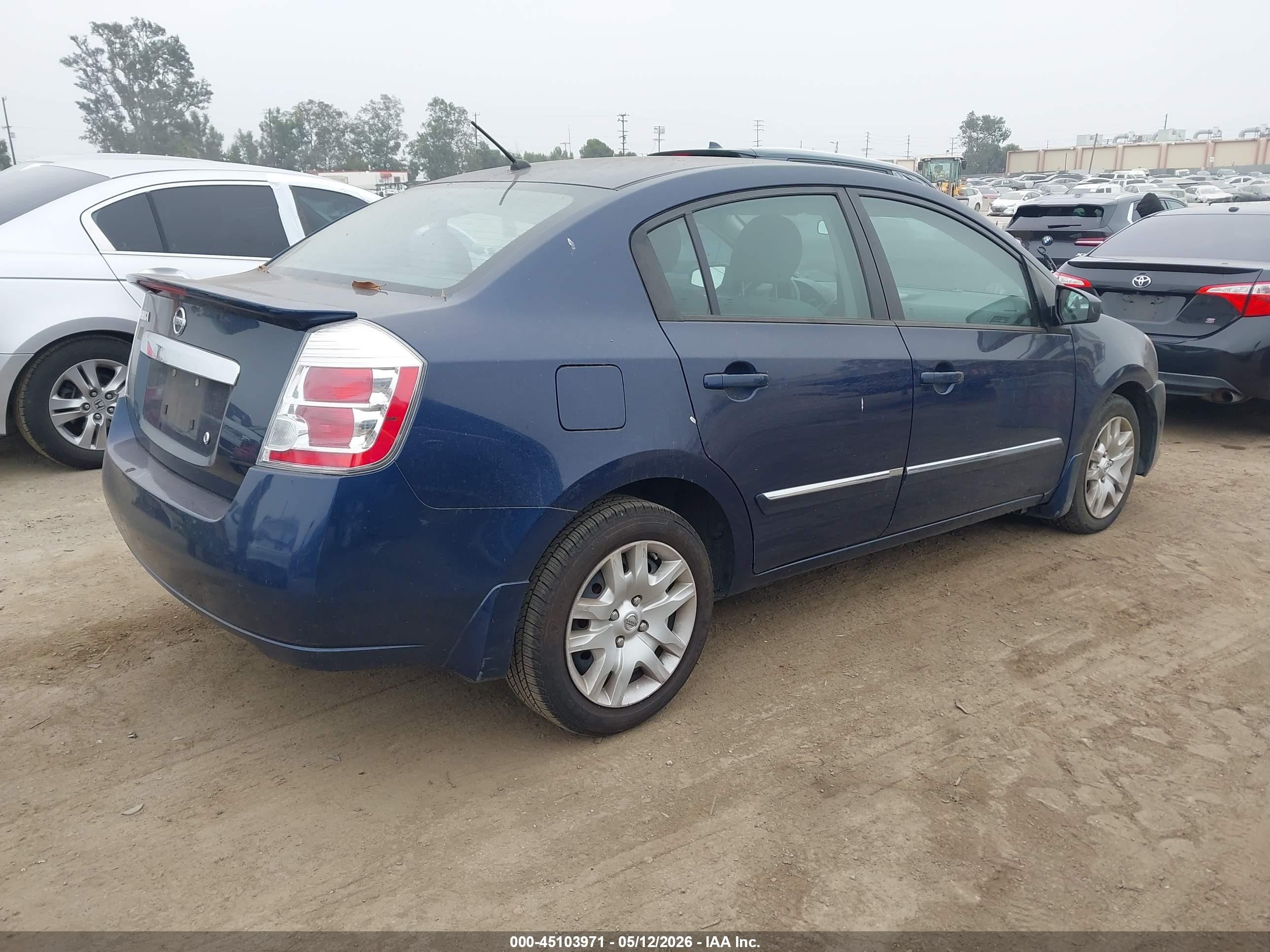 2012 Nissan Sentra 2.0 S Blue vin: 3N1AB6AP3CL731898