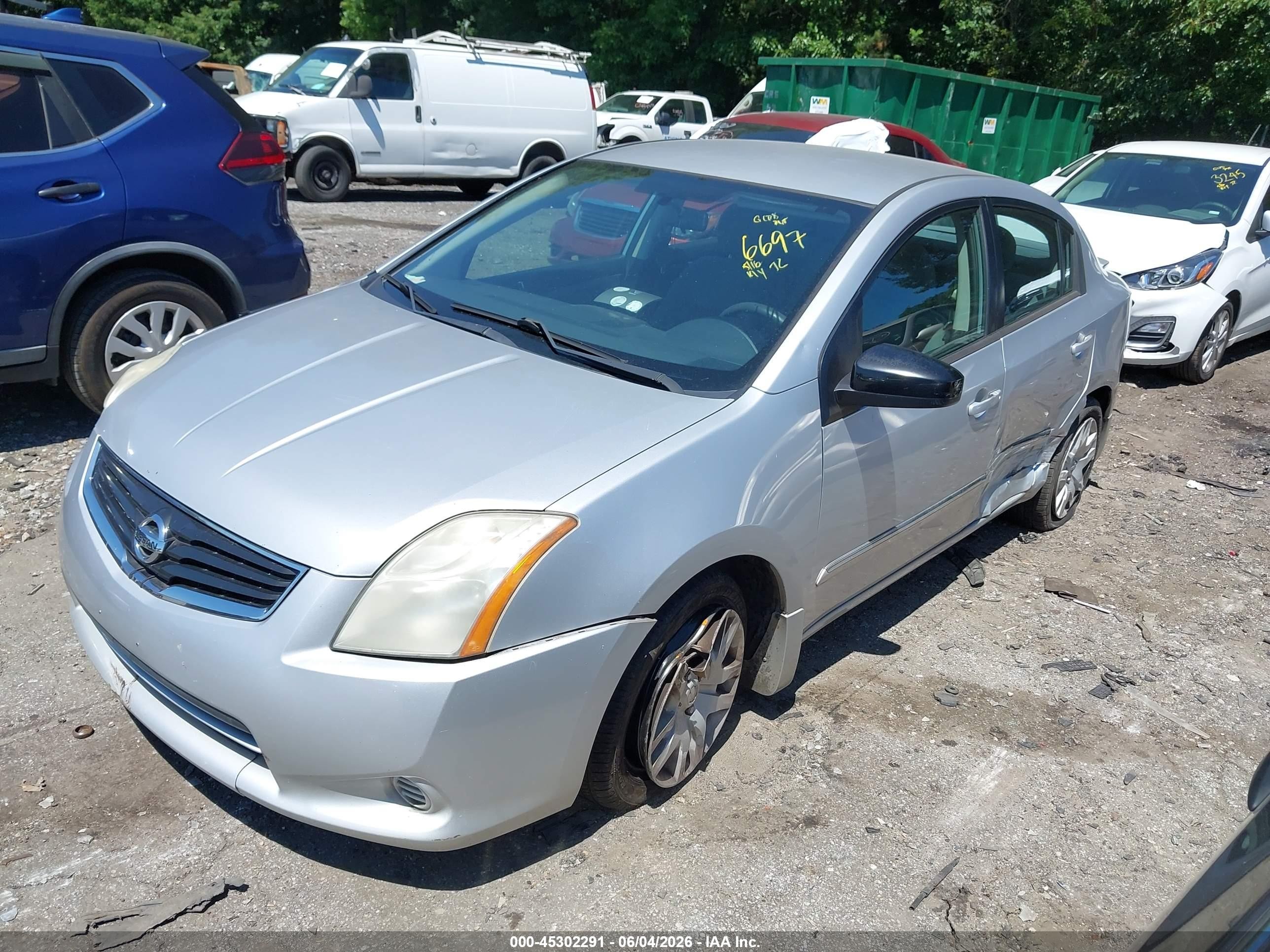 2012 Nissan Sentra 2.0 S Silver vin: 3N1AB6AP3CL766697