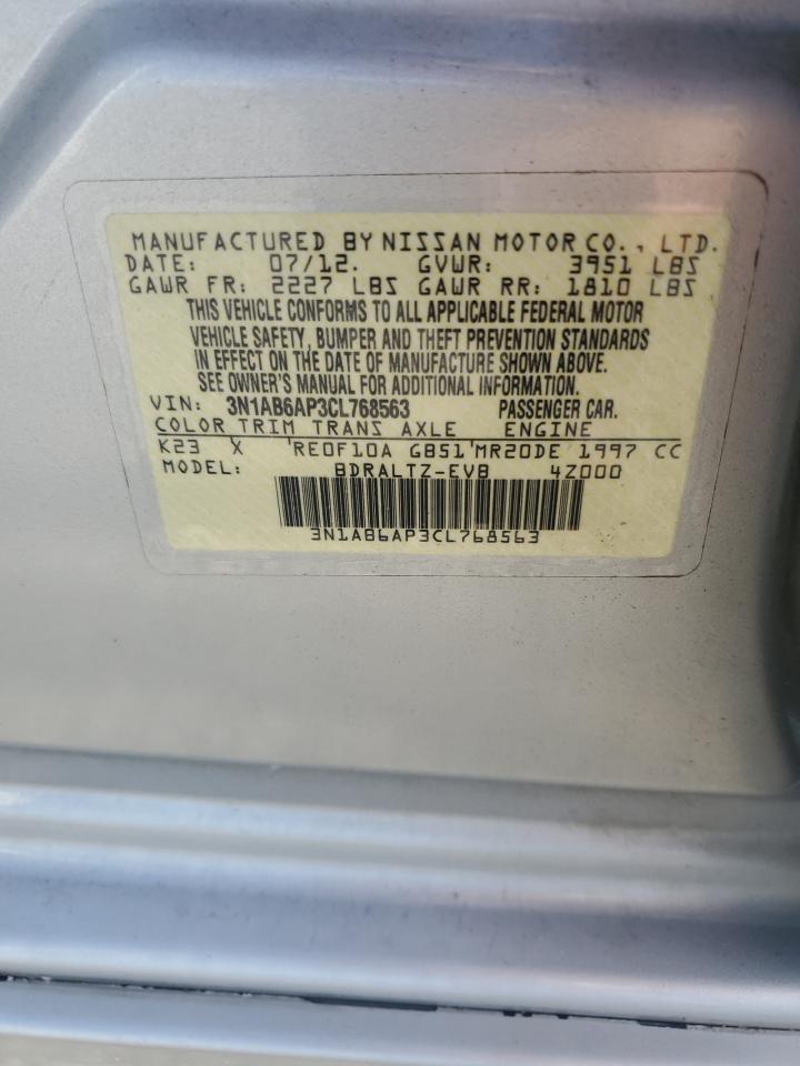2012 Nissan Sentra 2.0 Silver vin: 3N1AB6AP3CL768563