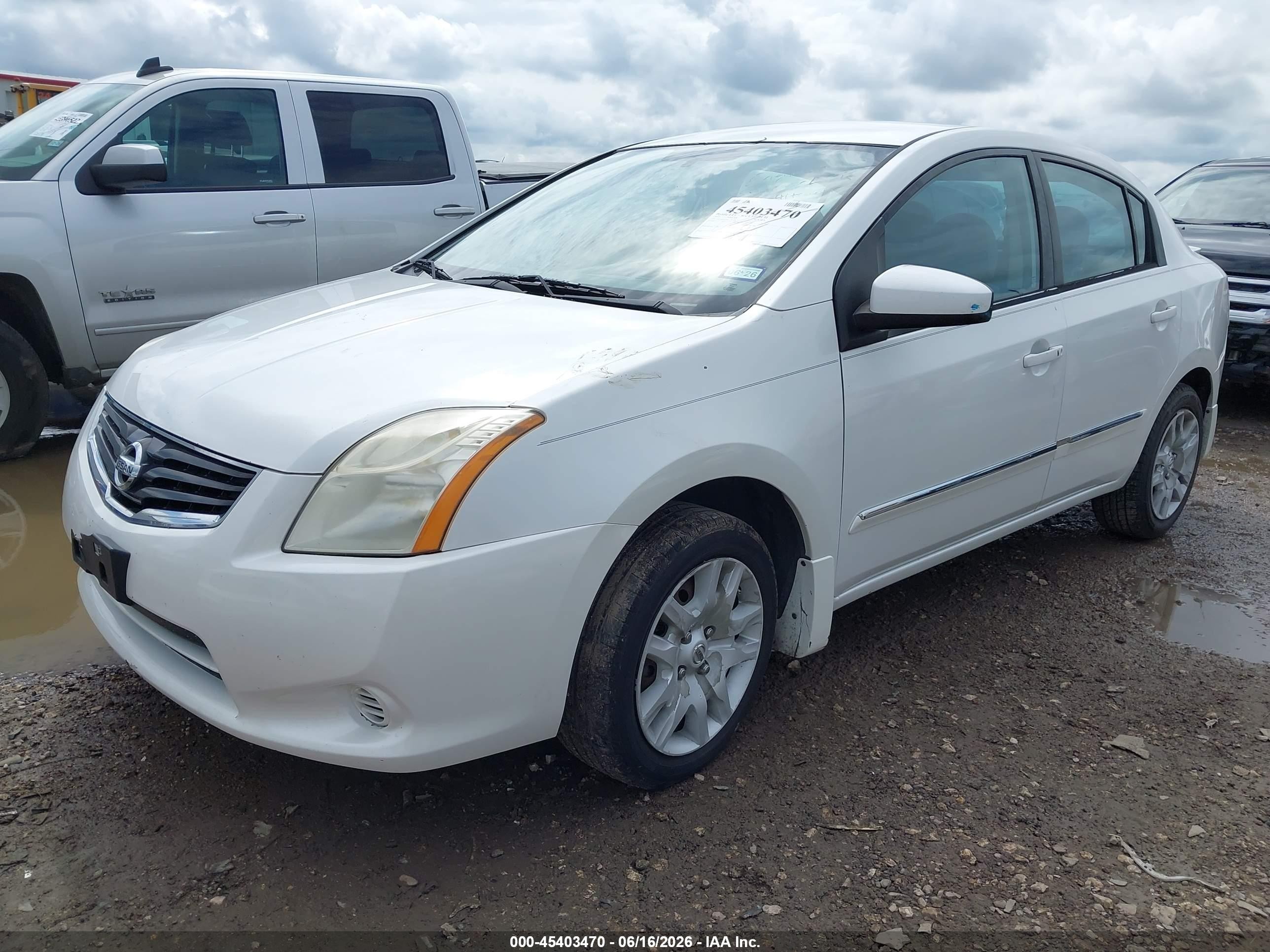 2012 Nissan Sentra 2.0 S White vin: 3N1AB6AP3CL771768