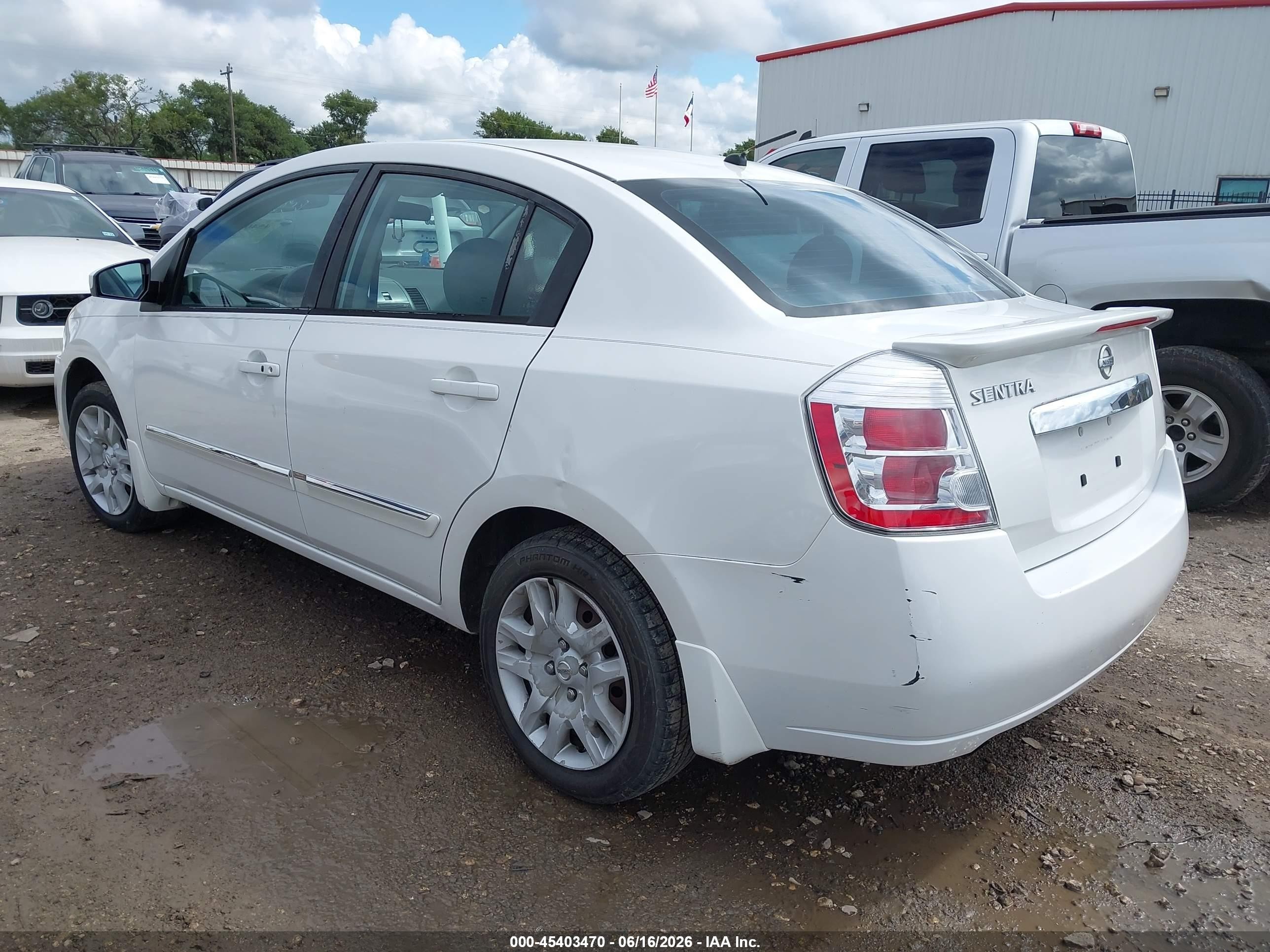 2012 Nissan Sentra 2.0 S White vin: 3N1AB6AP3CL771768