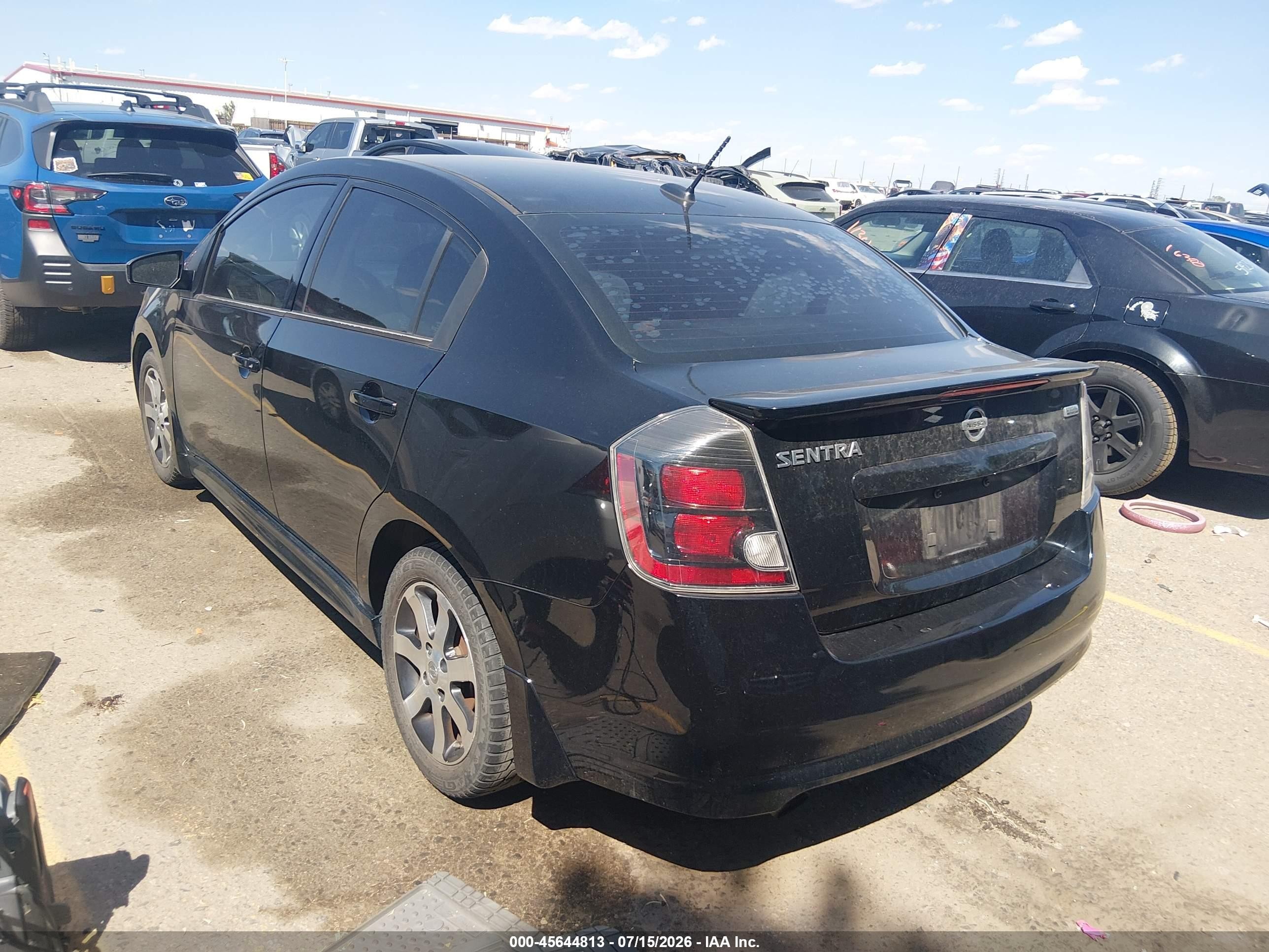 2012 Nissan Sentra 2.0 Sr Black vin: 3N1AB6AP3CL773875