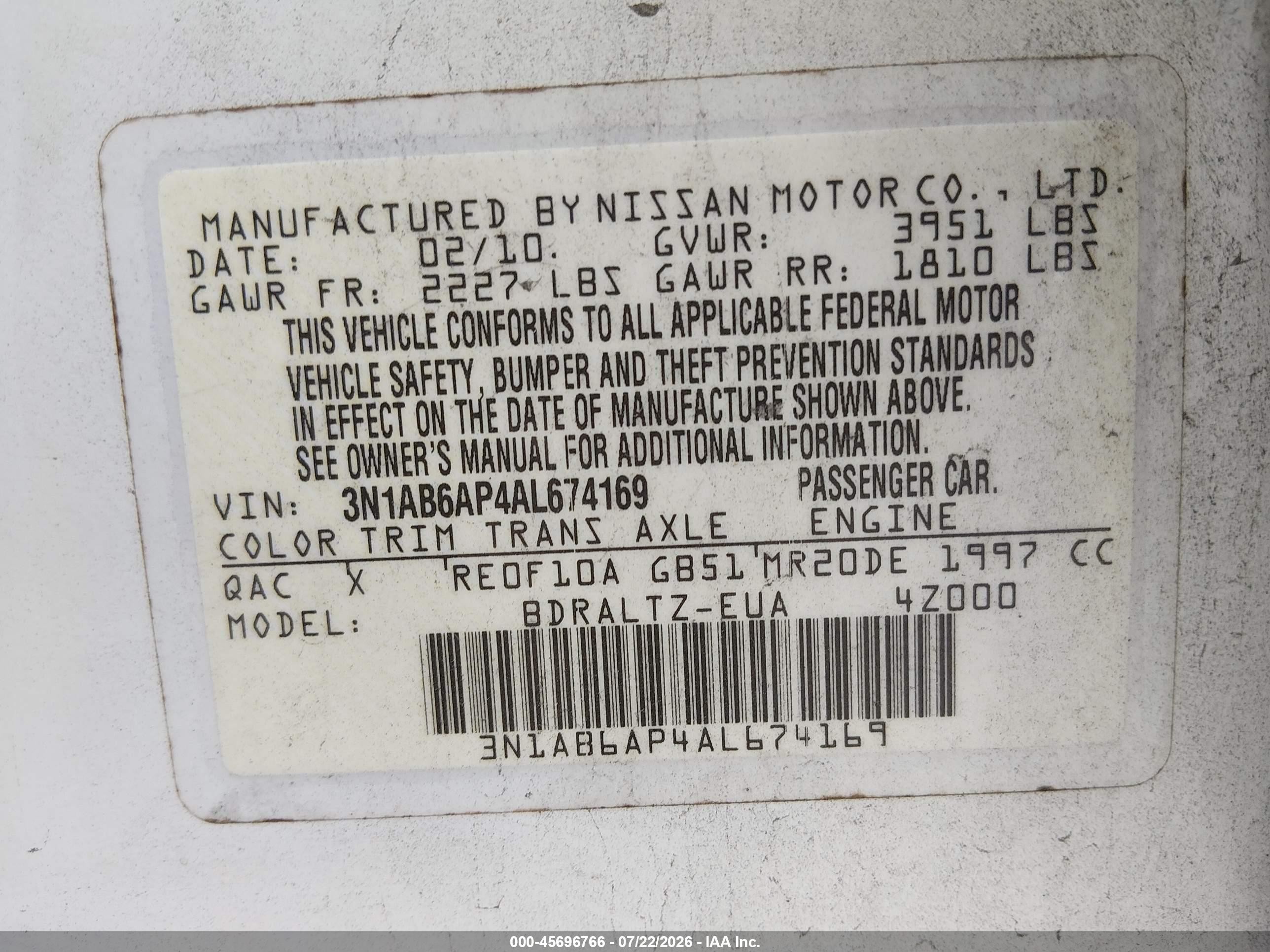 2010 Nissan Sentra 2.0sr White vin: 3N1AB6AP4AL674169