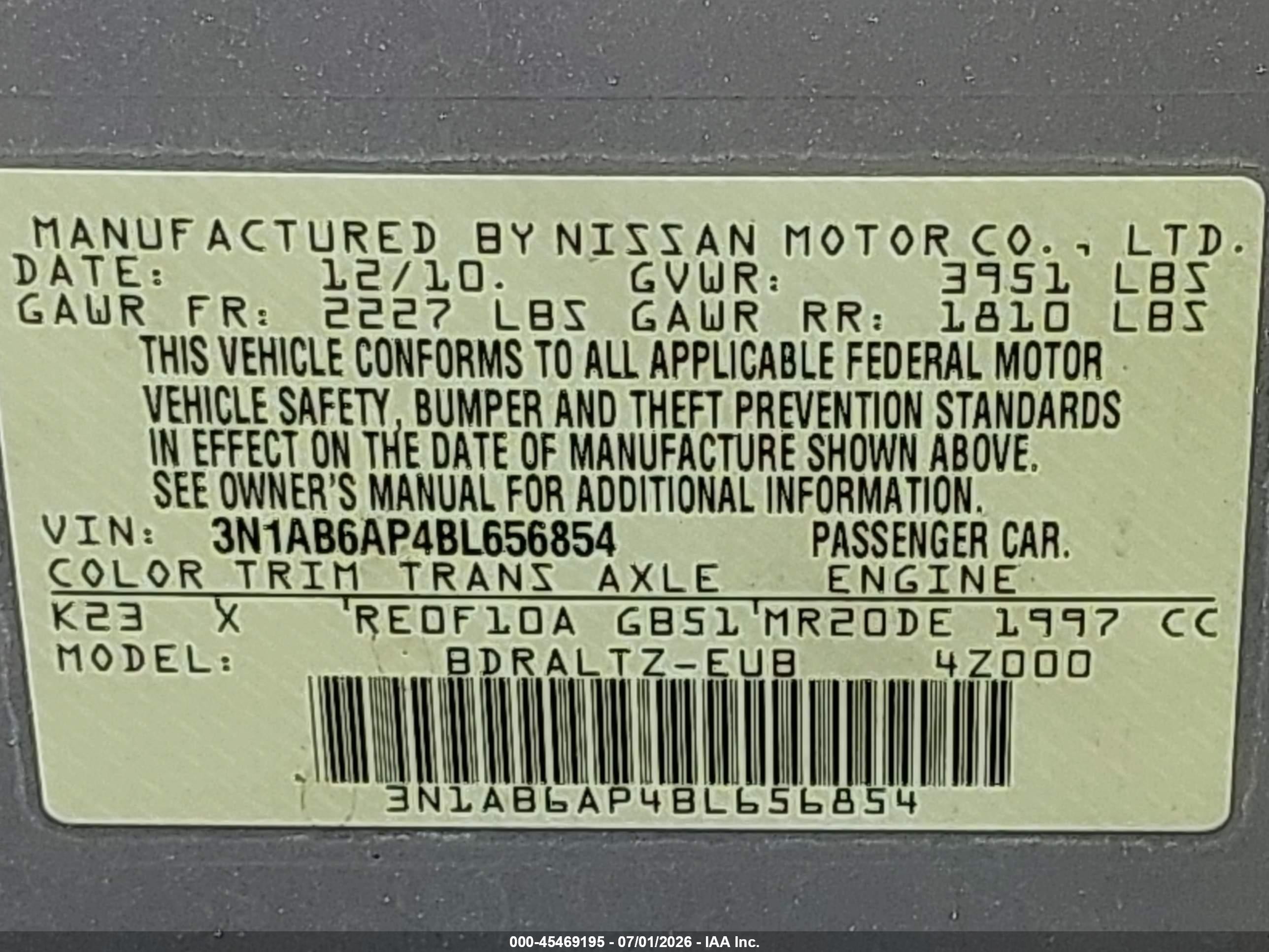 2011 Nissan Sentra 2.0s Silver vin: 3N1AB6AP4BL656854