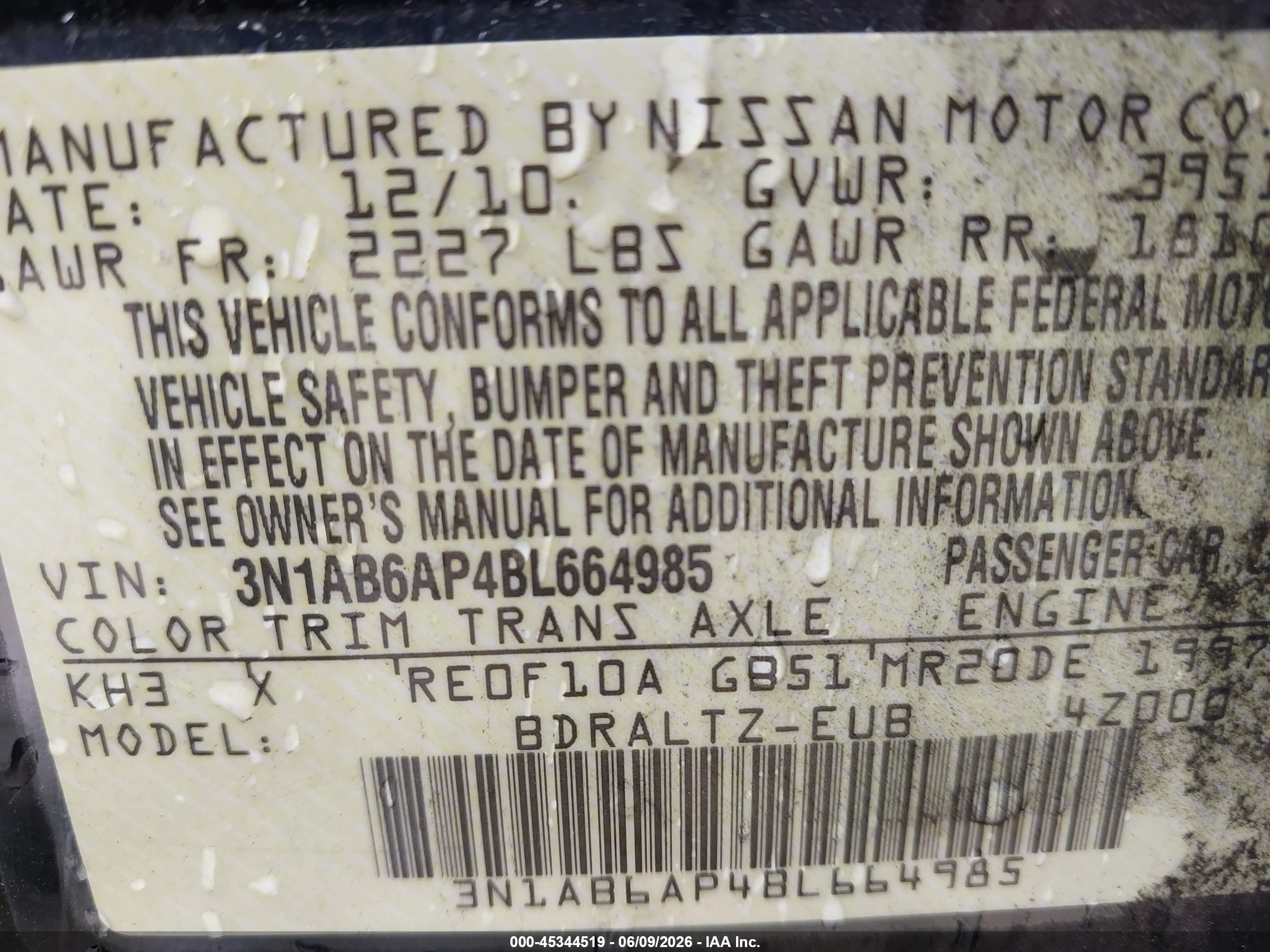 2011 Nissan Sentra 2.0sr Black vin: 3N1AB6AP4BL664985