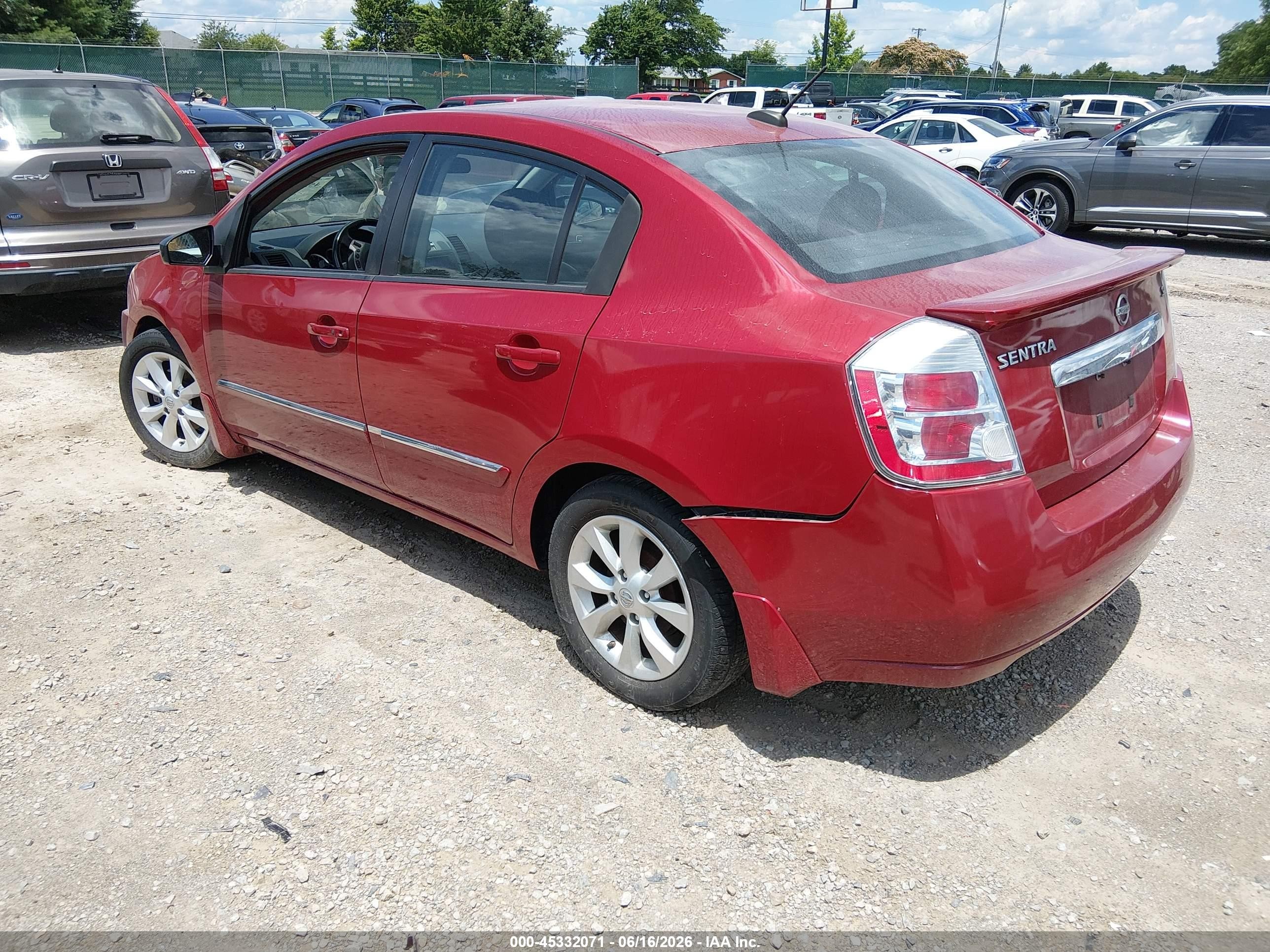 2012 Nissan Sentra 2.0 Sl Red vin: 3N1AB6AP4CL654555
