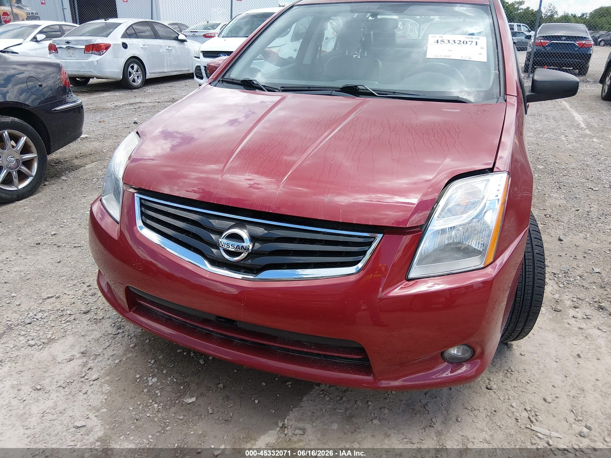 2012 Nissan Sentra 2.0 Sl Red vin: 3N1AB6AP4CL654555