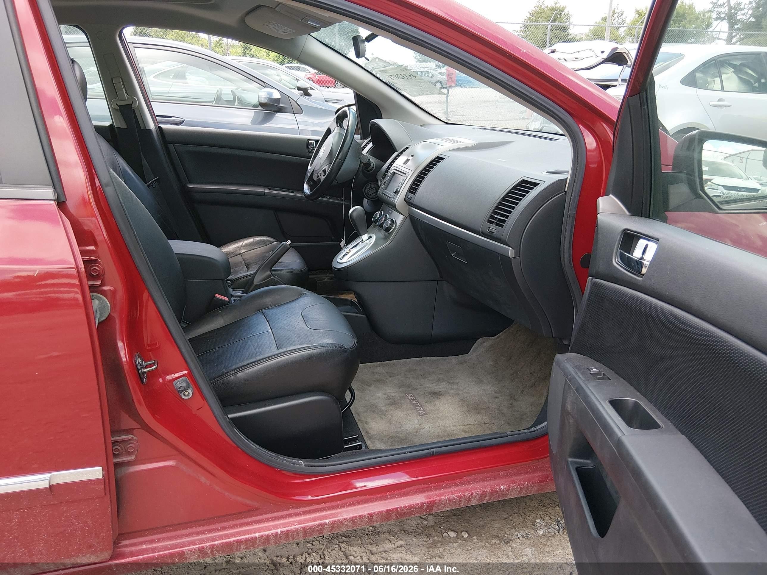 2012 Nissan Sentra 2.0 Sl Red vin: 3N1AB6AP4CL654555