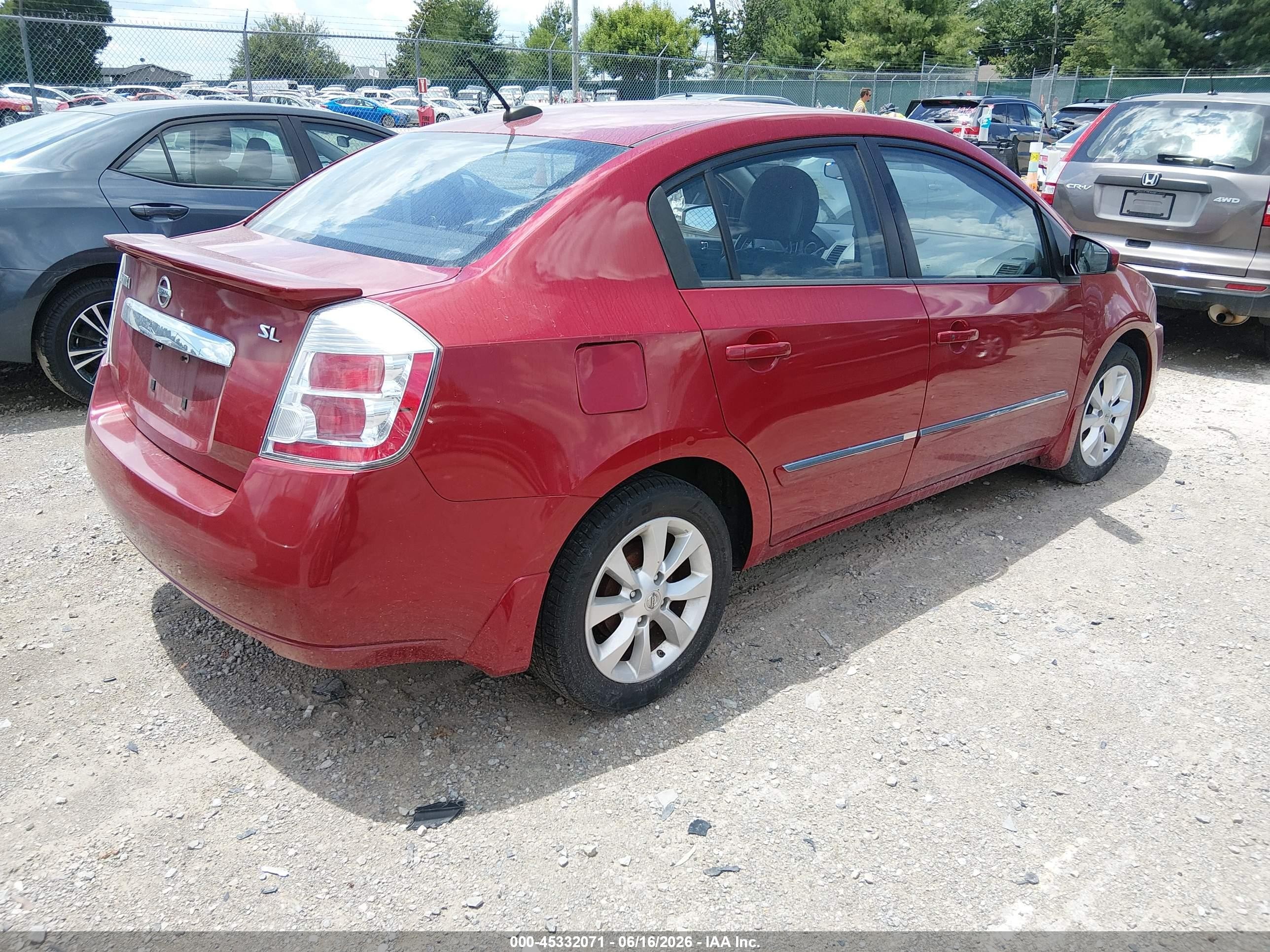 2012 Nissan Sentra 2.0 Sl Red vin: 3N1AB6AP4CL654555