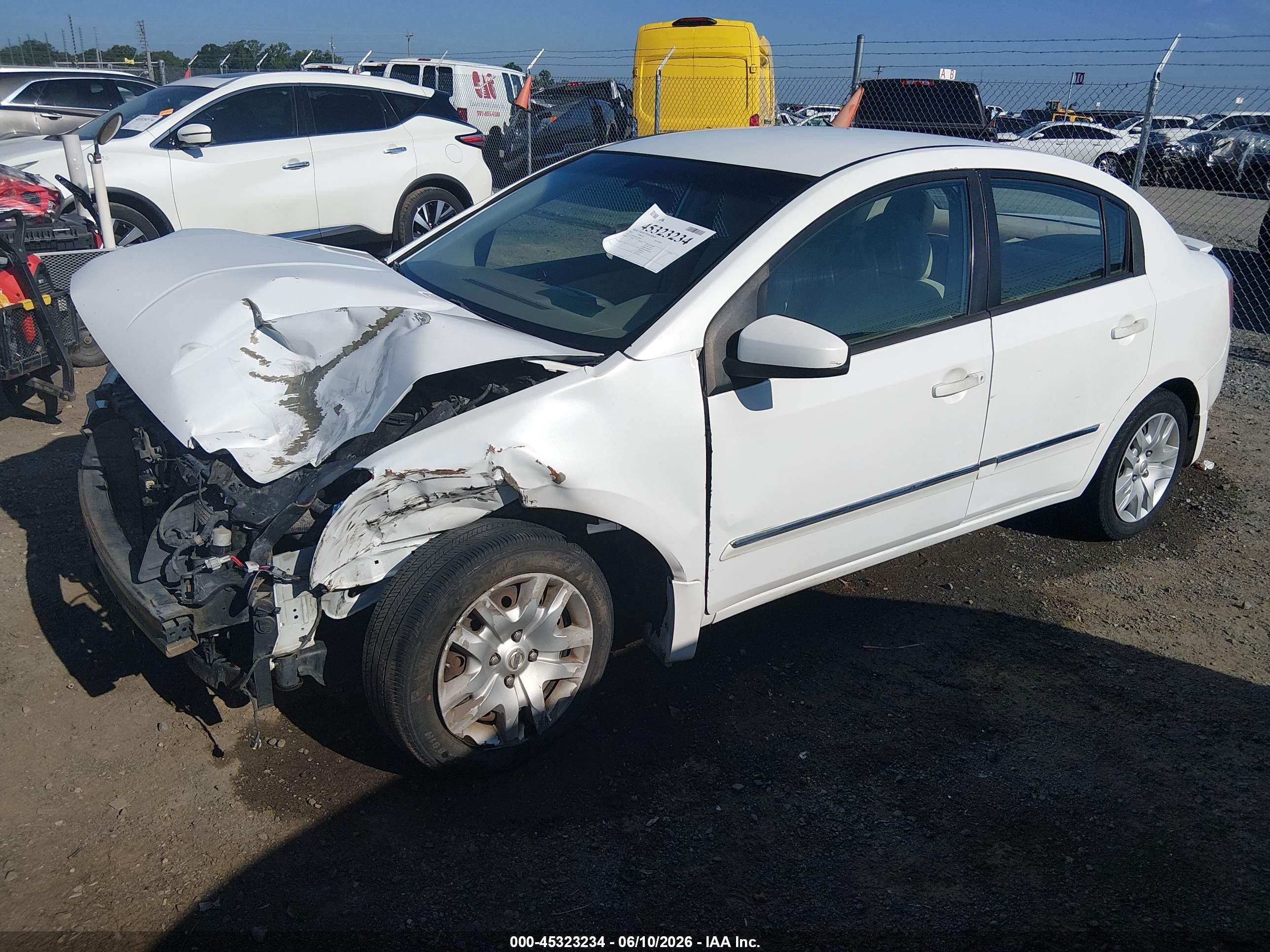 2012 Nissan Sentra 2.0 S White vin: 3N1AB6AP4CL658637