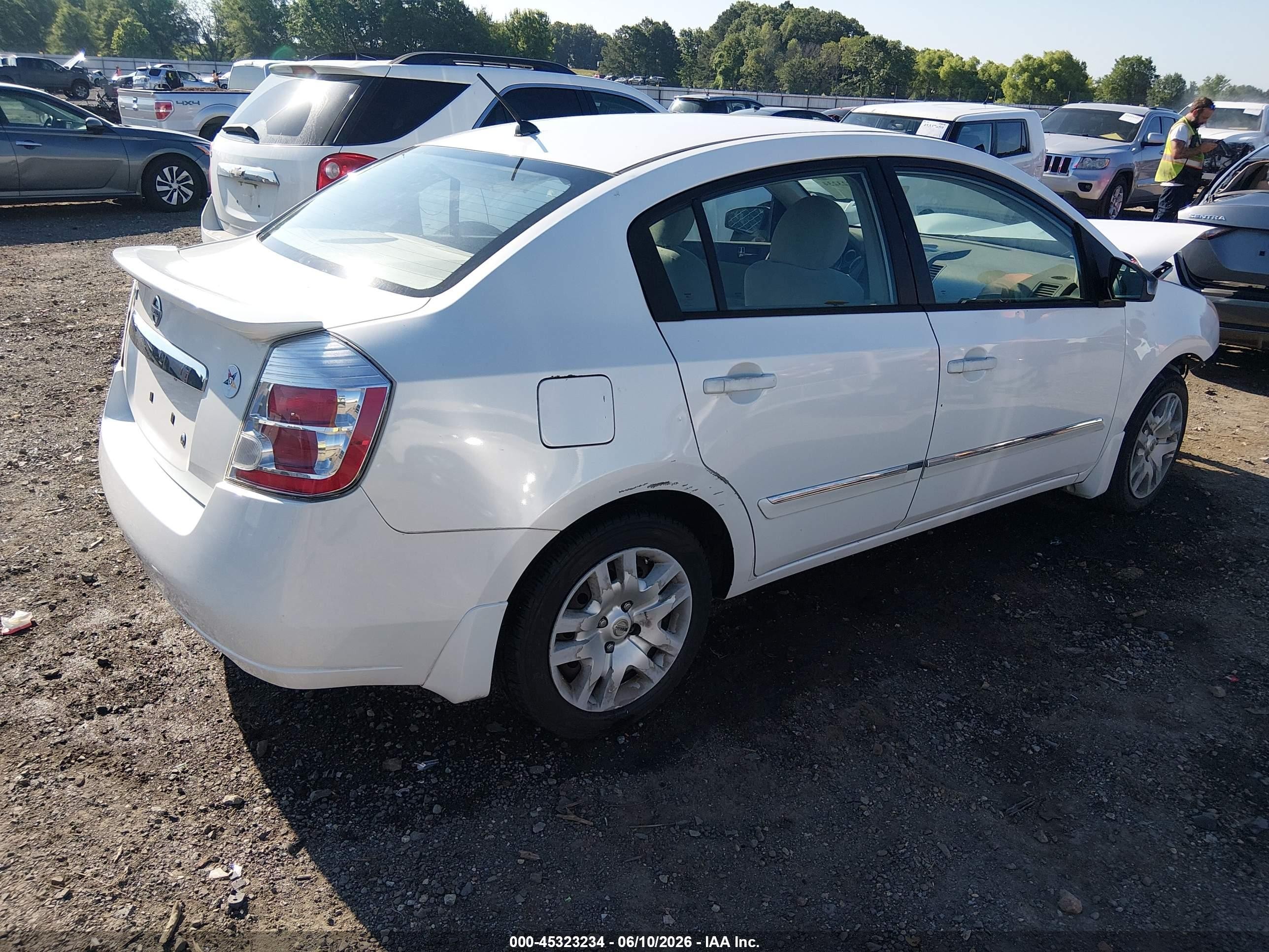 2012 Nissan Sentra 2.0 S White vin: 3N1AB6AP4CL658637