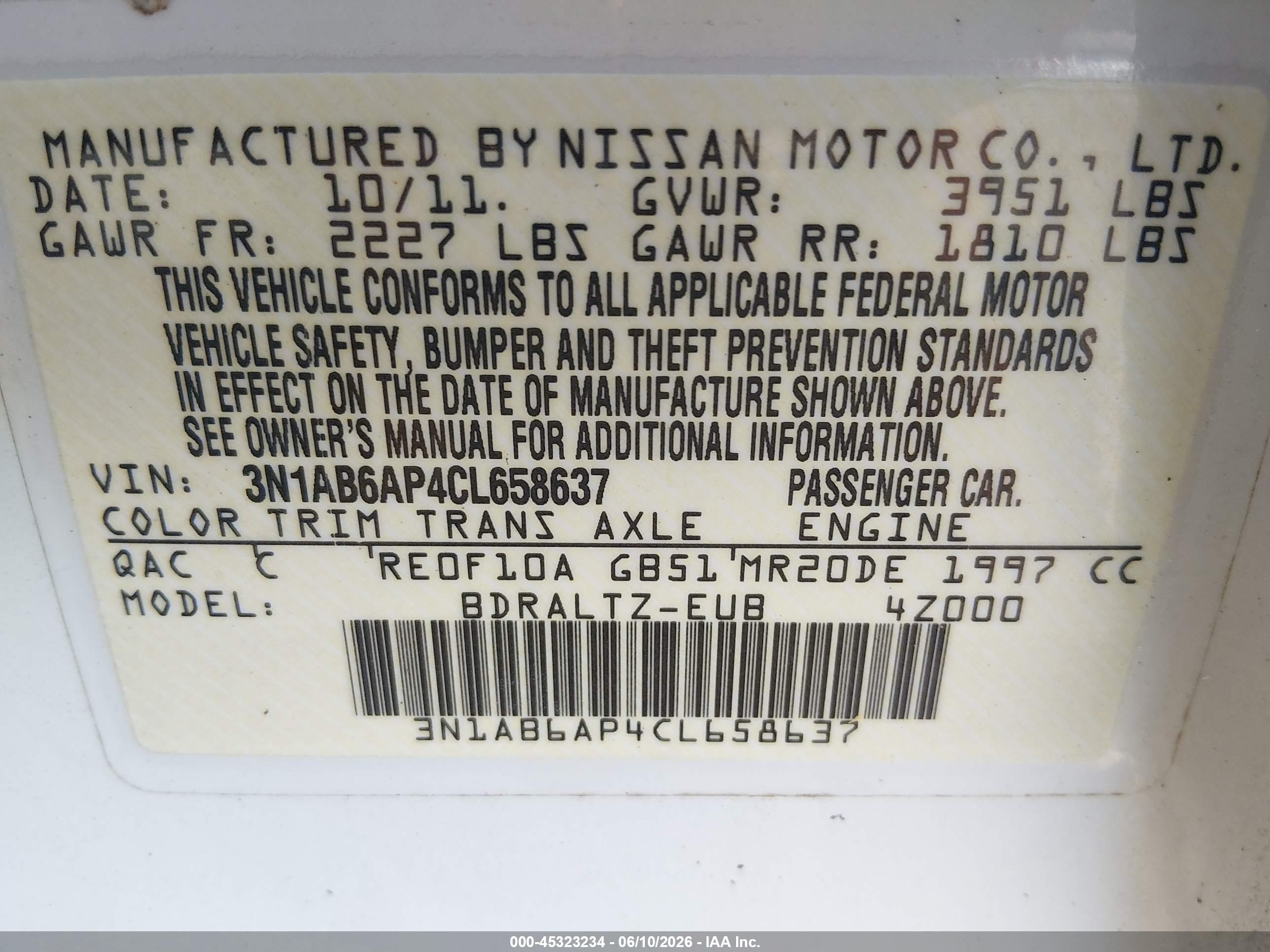 2012 Nissan Sentra 2.0 S White vin: 3N1AB6AP4CL658637