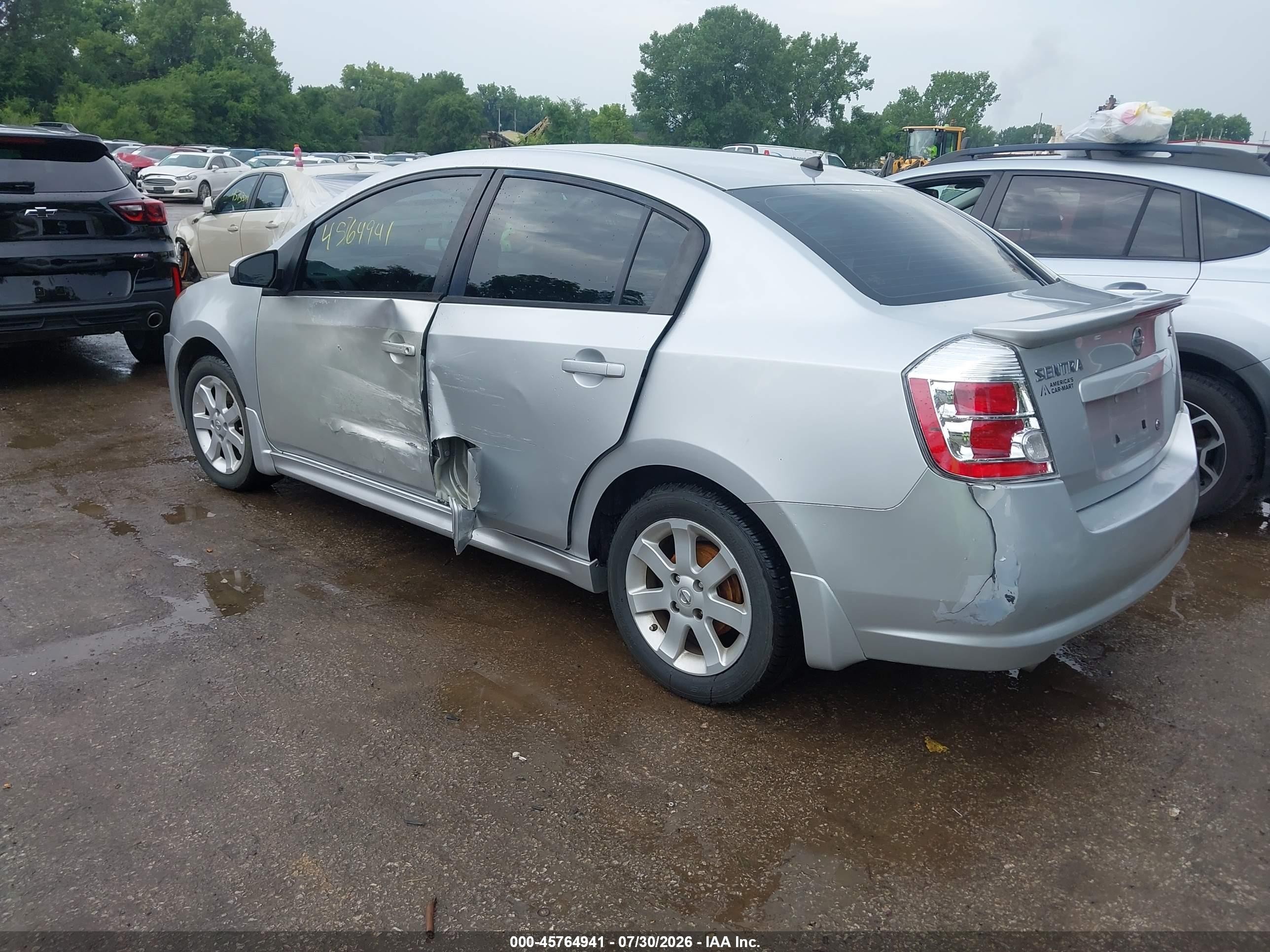 2012 Nissan Sentra 2.0 Sr Silver vin: 3N1AB6AP4CL666933