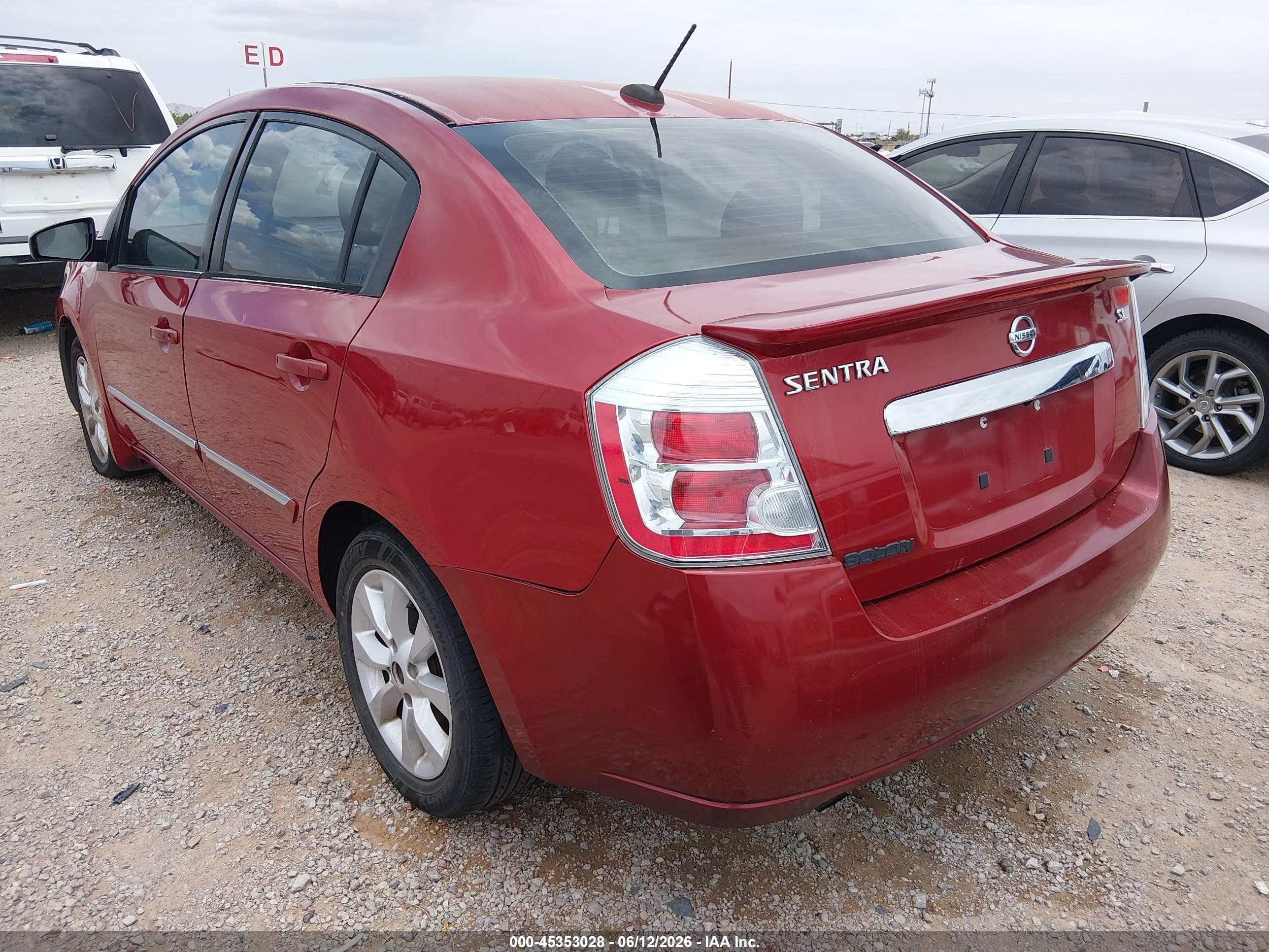 2012 Nissan Sentra 2.0 Sl Red vin: 3N1AB6AP4CL668326