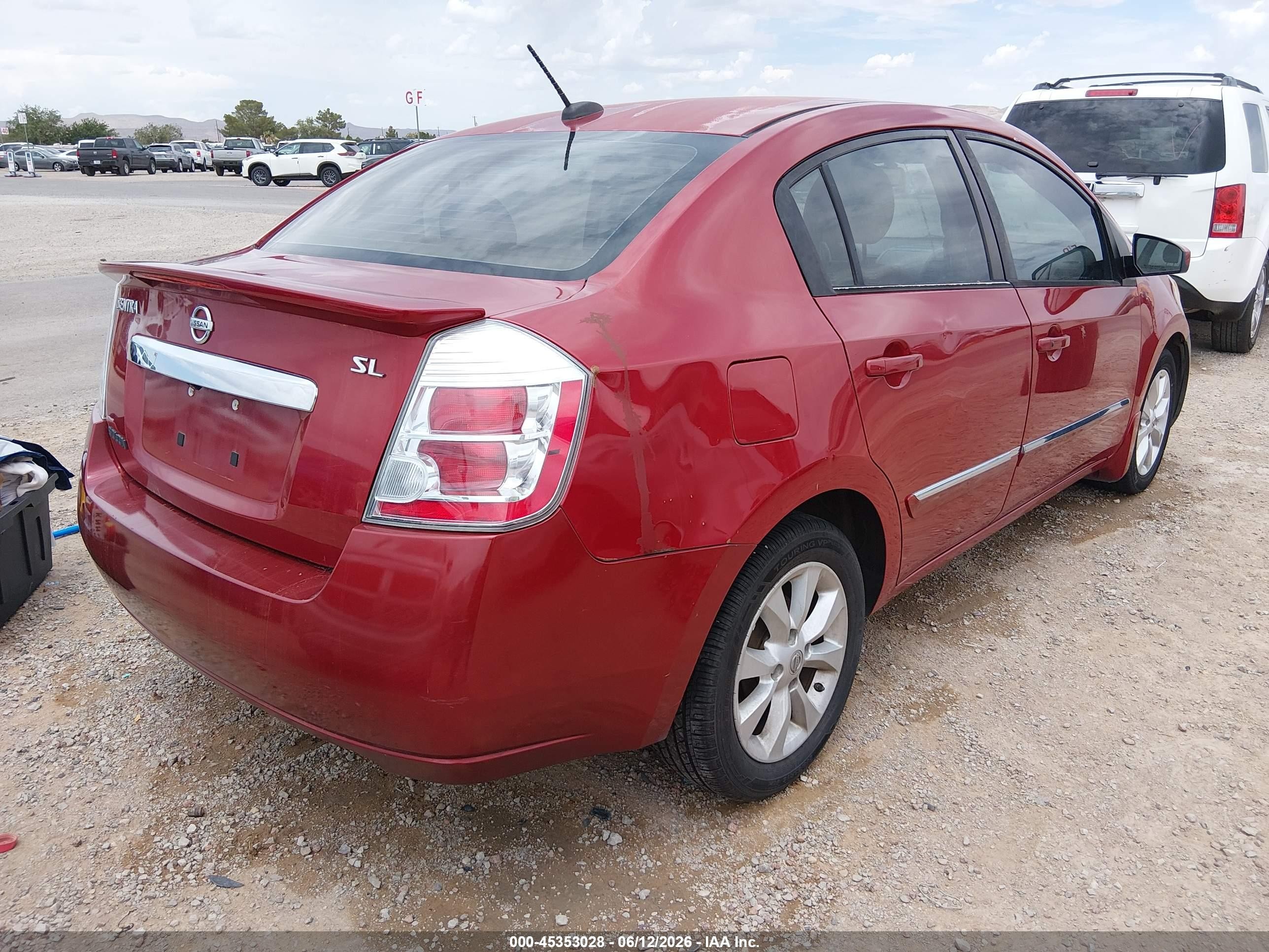 2012 Nissan Sentra 2.0 Sl Red vin: 3N1AB6AP4CL668326