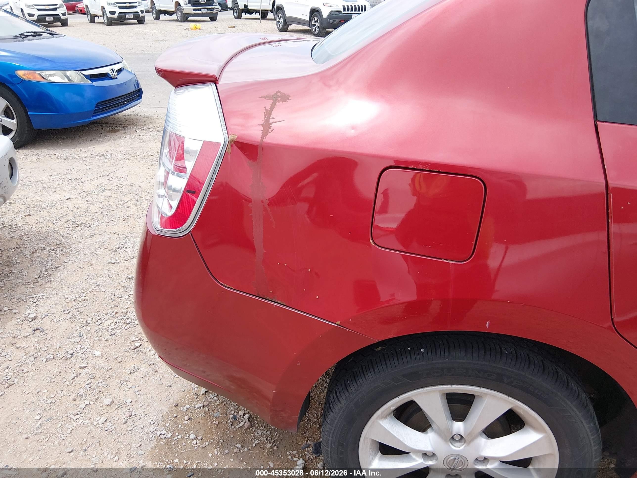 2012 Nissan Sentra 2.0 Sl Red vin: 3N1AB6AP4CL668326