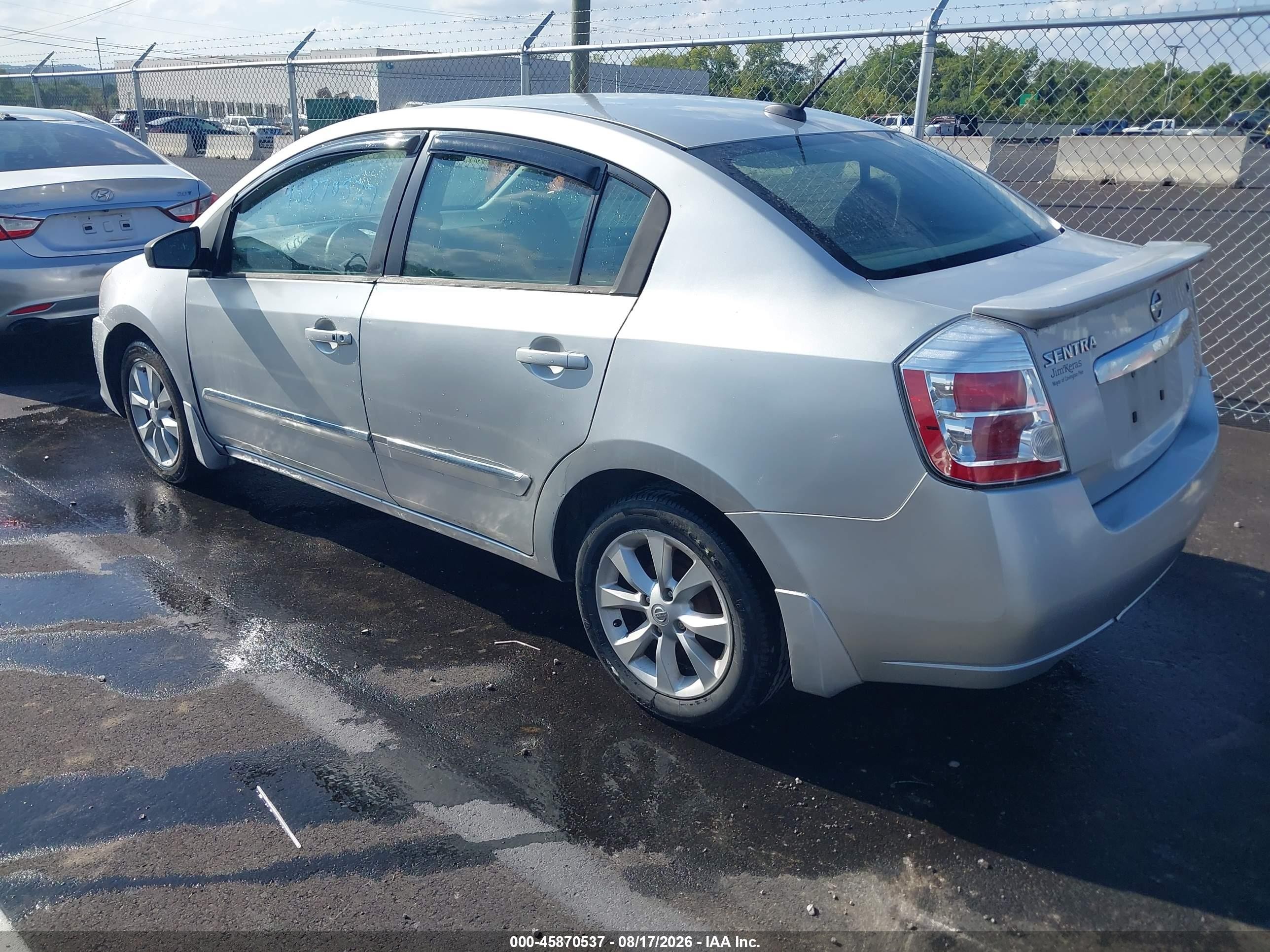 2012 Nissan Sentra 2.0 Sl Silver vin: 3N1AB6AP4CL700479