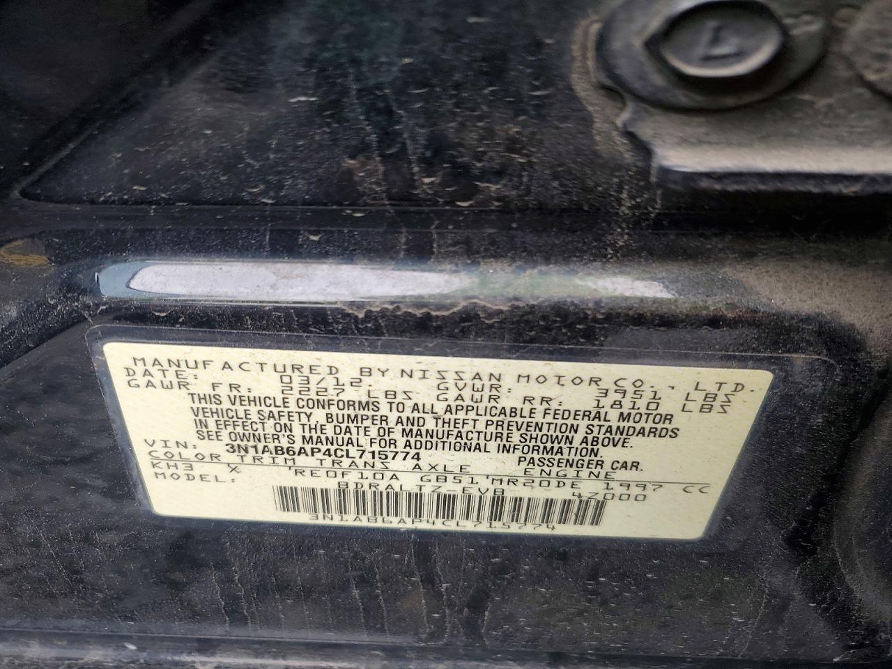 2012 Nissan Sentra 2.0 Black vin: 3N1AB6AP4CL715774