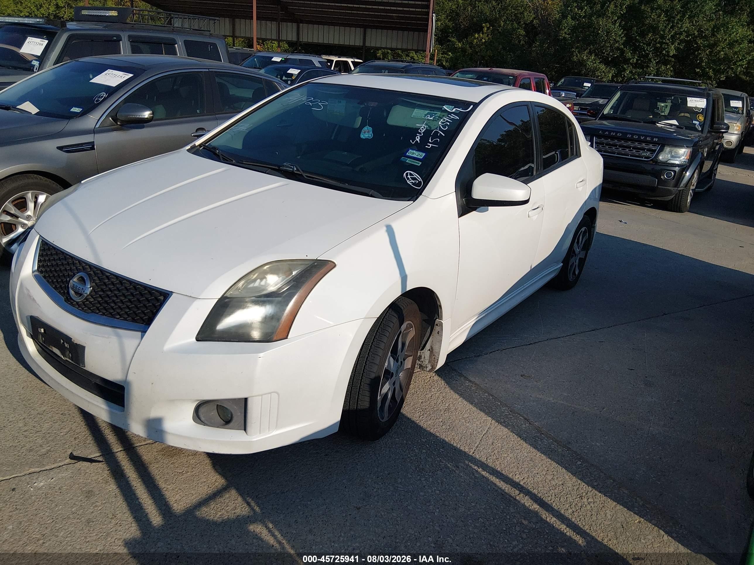 2012 Nissan Sentra 2.0 Sr White vin: 3N1AB6AP4CL741923