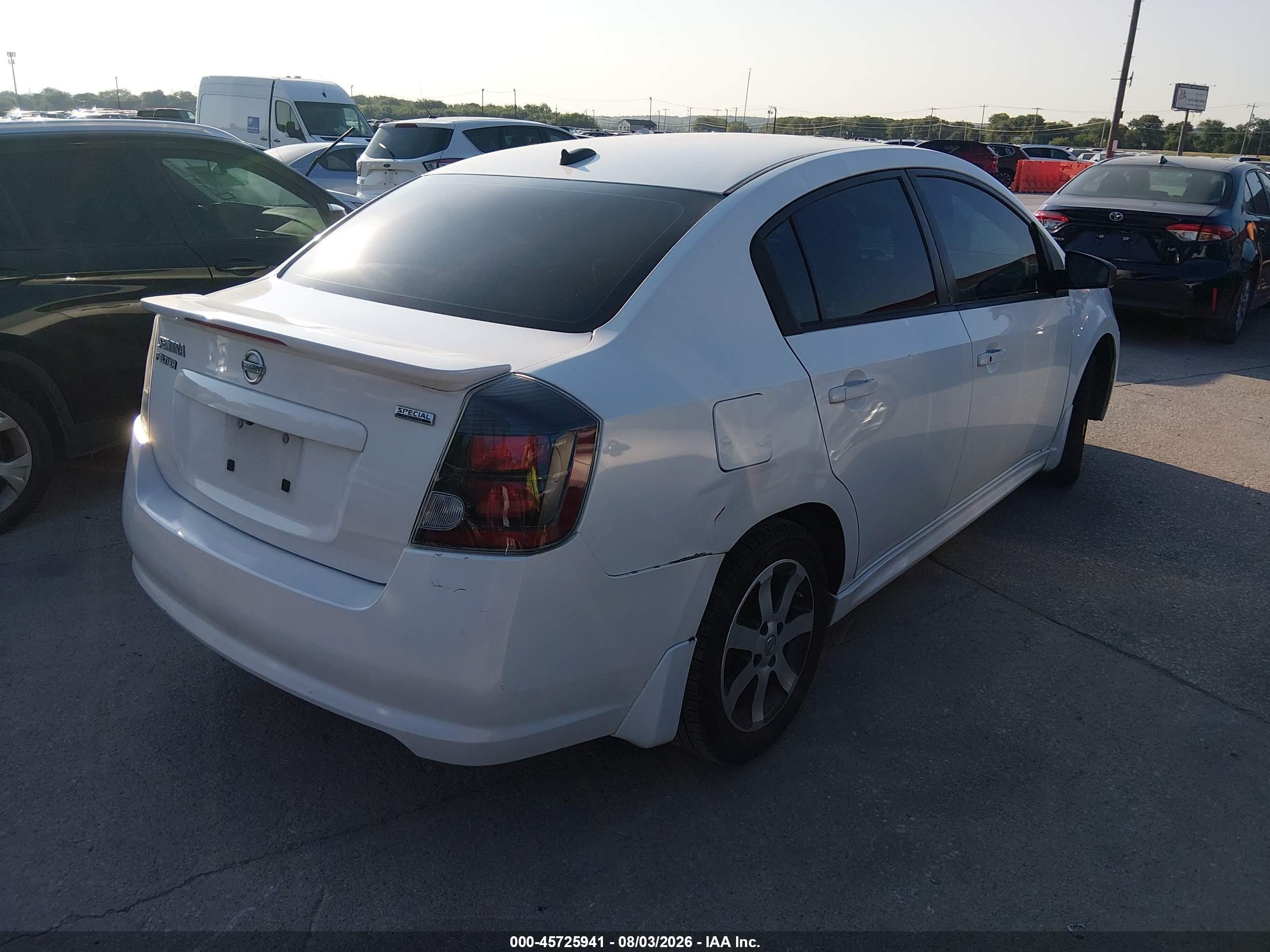 2012 Nissan Sentra 2.0 Sr White vin: 3N1AB6AP4CL741923