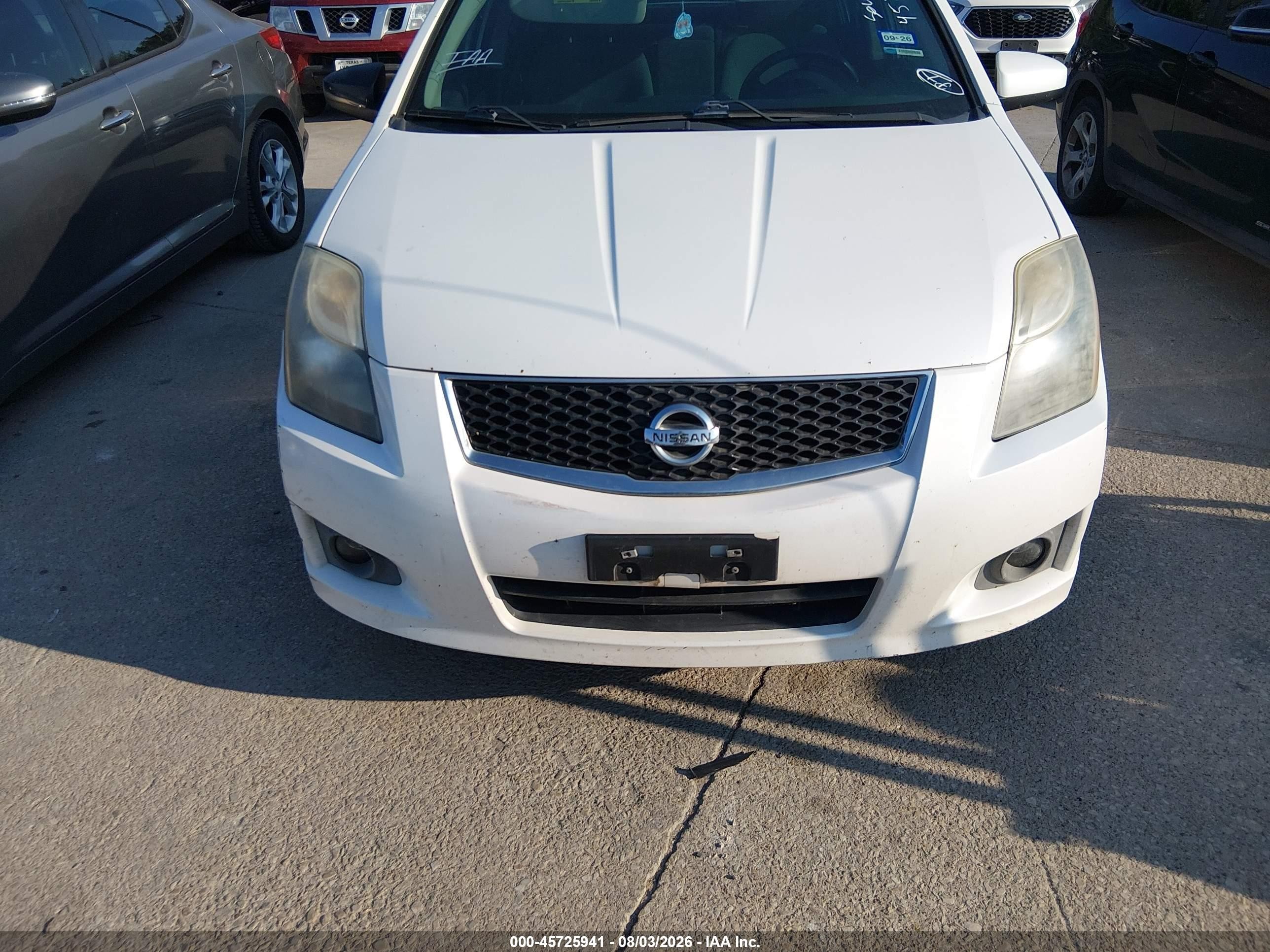 2012 Nissan Sentra 2.0 Sr Белый vin: 3N1AB6AP4CL741923