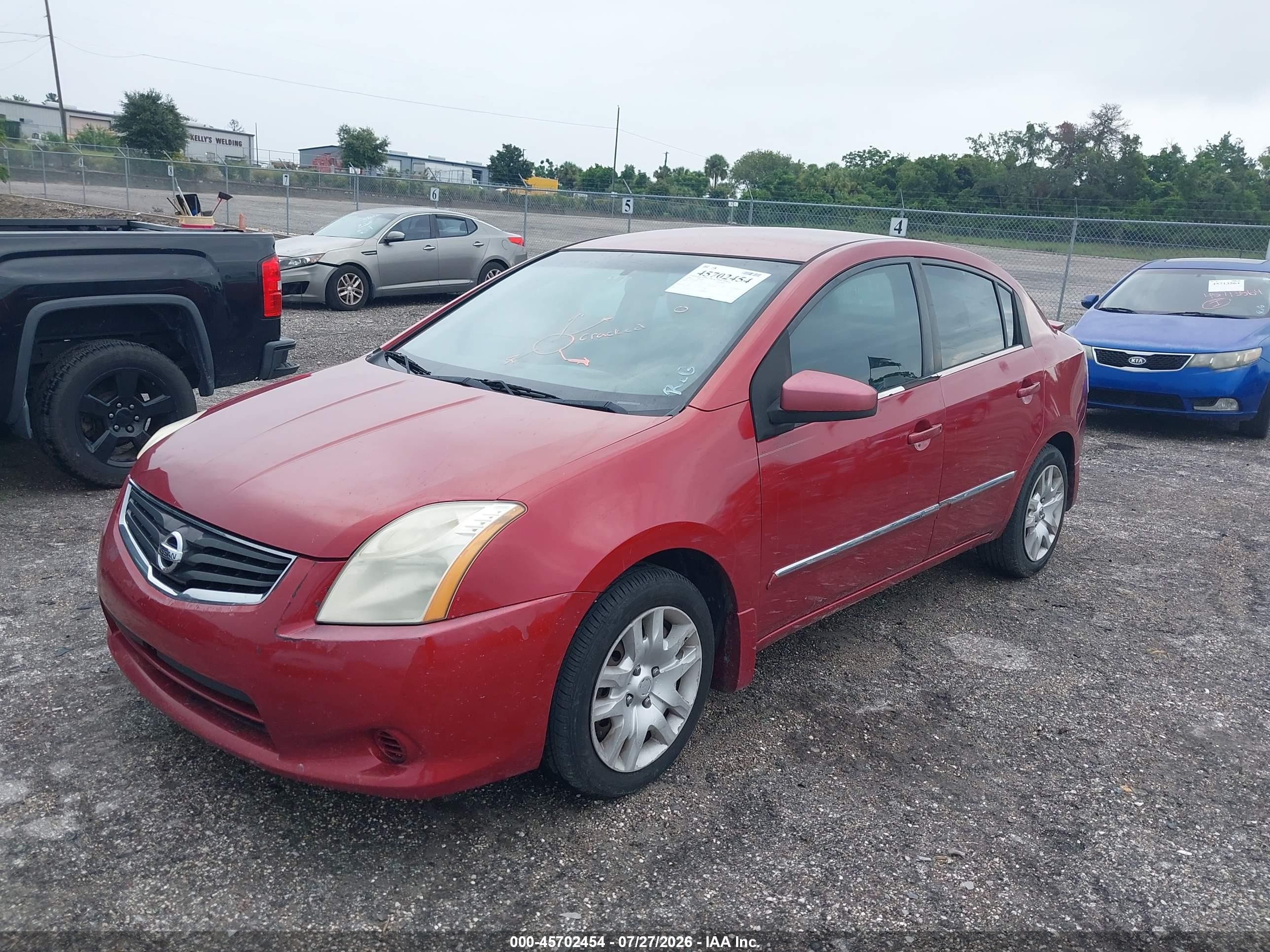 2012 Nissan Sentra 2.0 S Red vin: 3N1AB6AP4CL754817