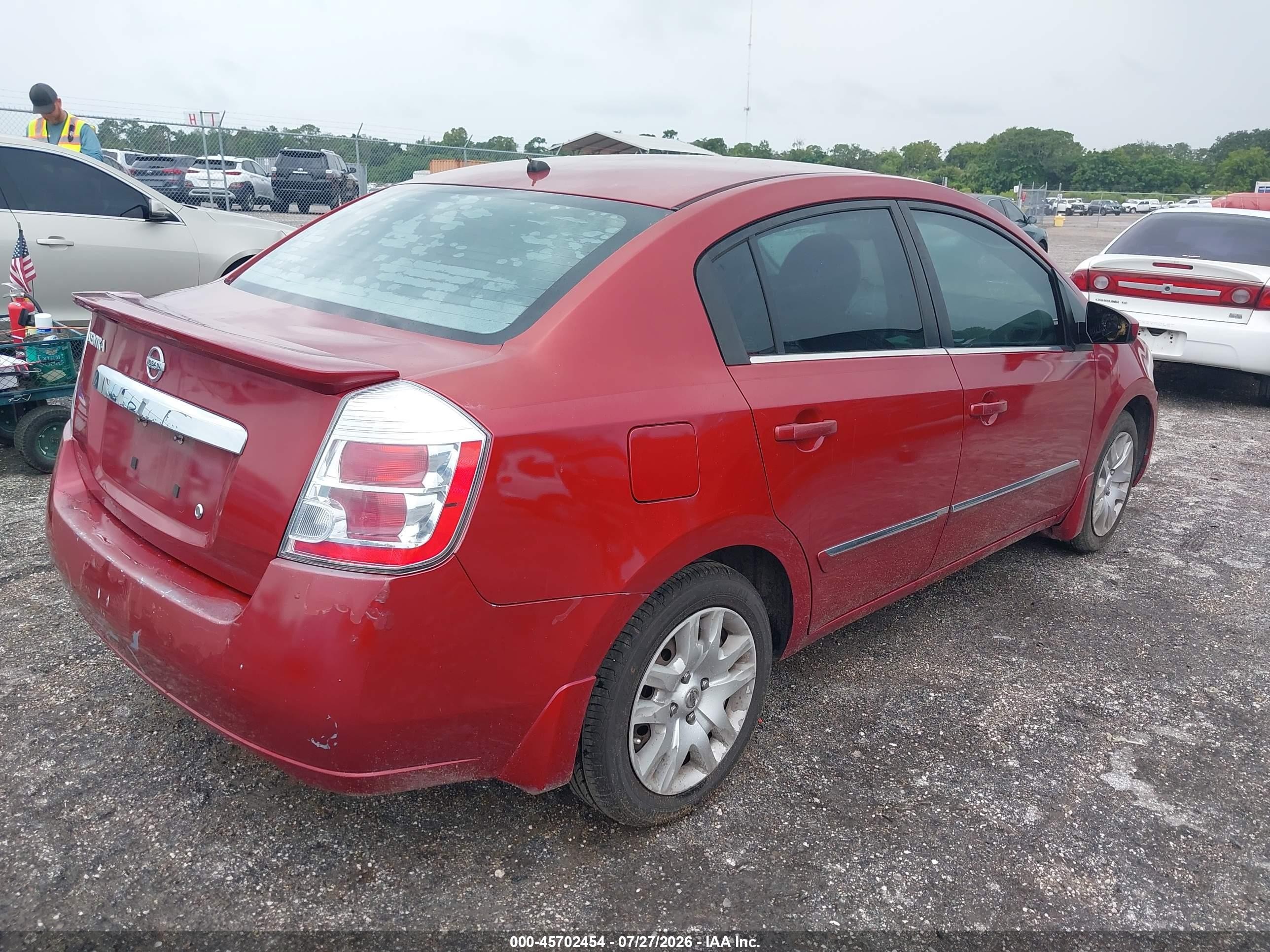 2012 Nissan Sentra 2.0 S Red vin: 3N1AB6AP4CL754817