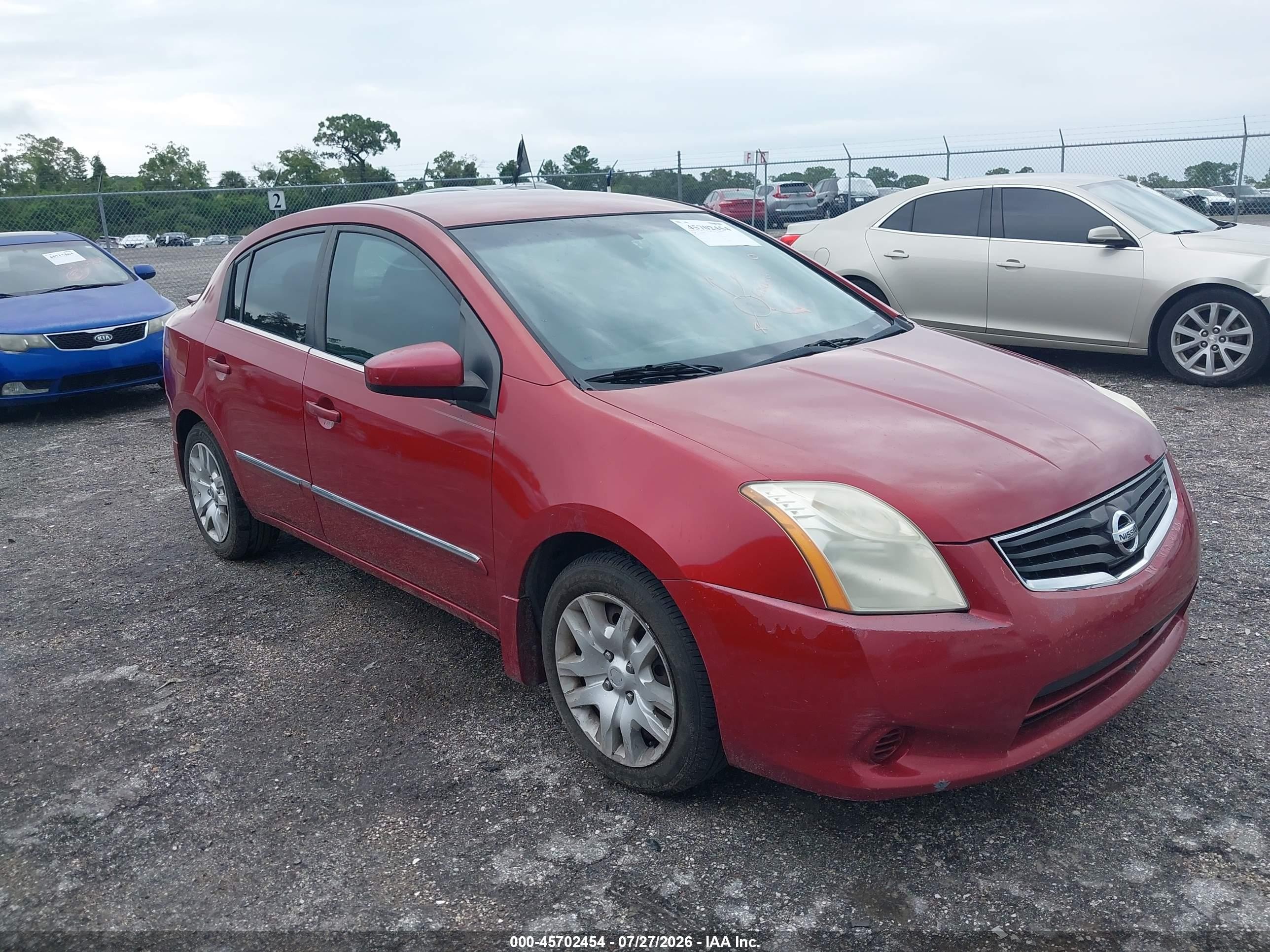 2012 Nissan Sentra 2.0 S Red vin: 3N1AB6AP4CL754817