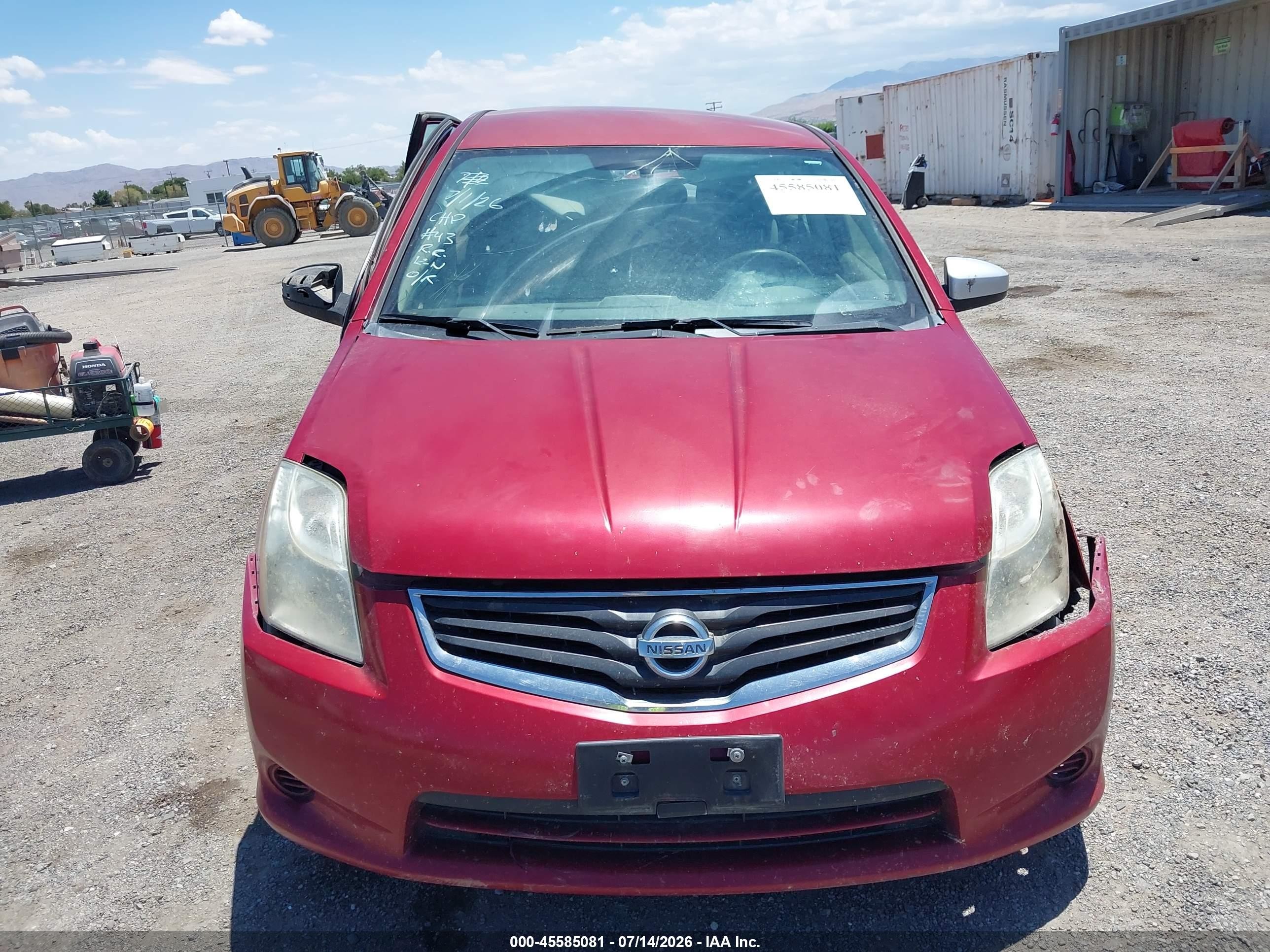 2012 Nissan Sentra 2.0 S Красный vin: 3N1AB6AP4CL757183