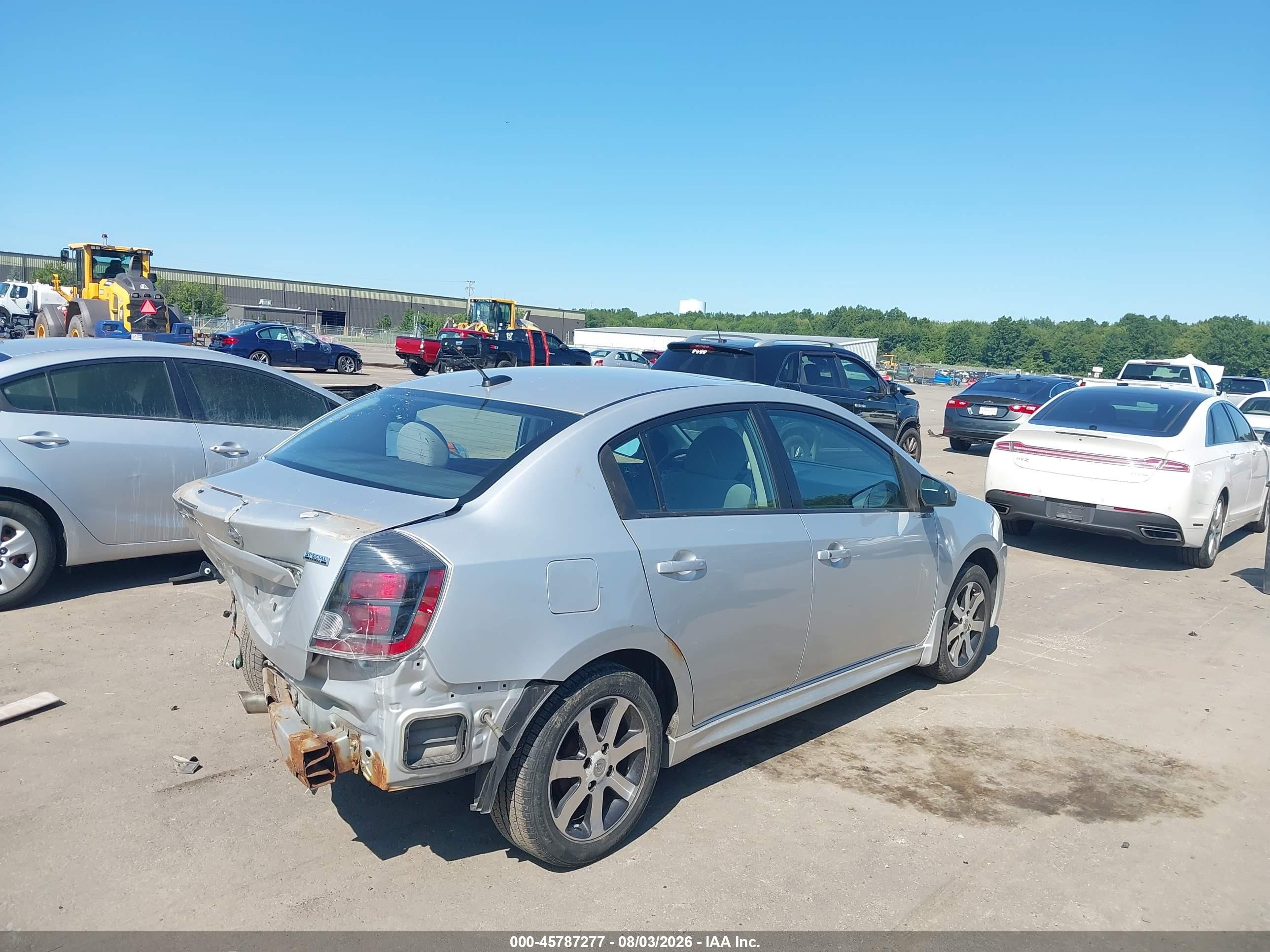 2012 Nissan Sentra 2.0 Sr Silver vin: 3N1AB6AP4CL783783