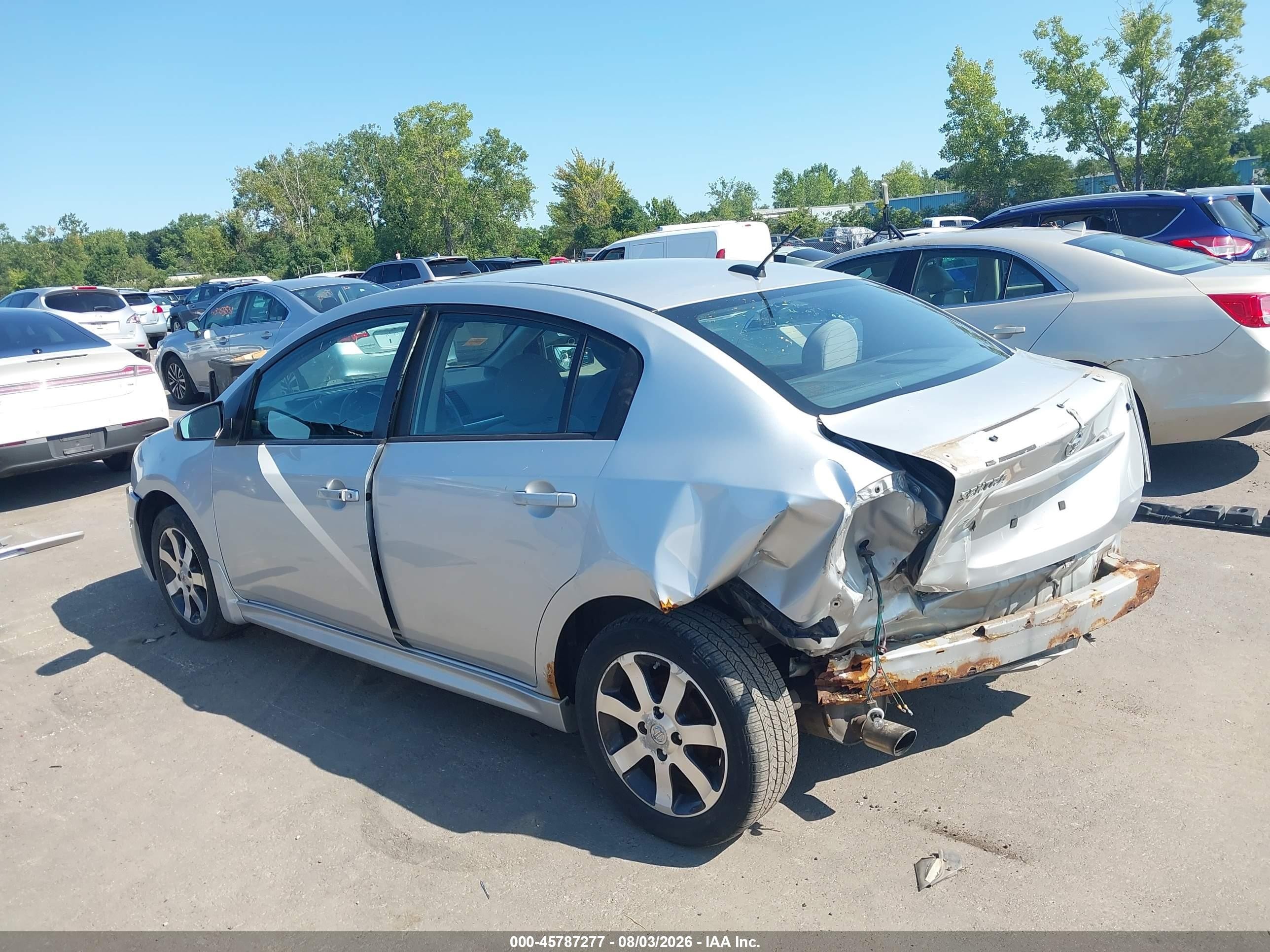 2012 Nissan Sentra 2.0 Sr Silver vin: 3N1AB6AP4CL783783