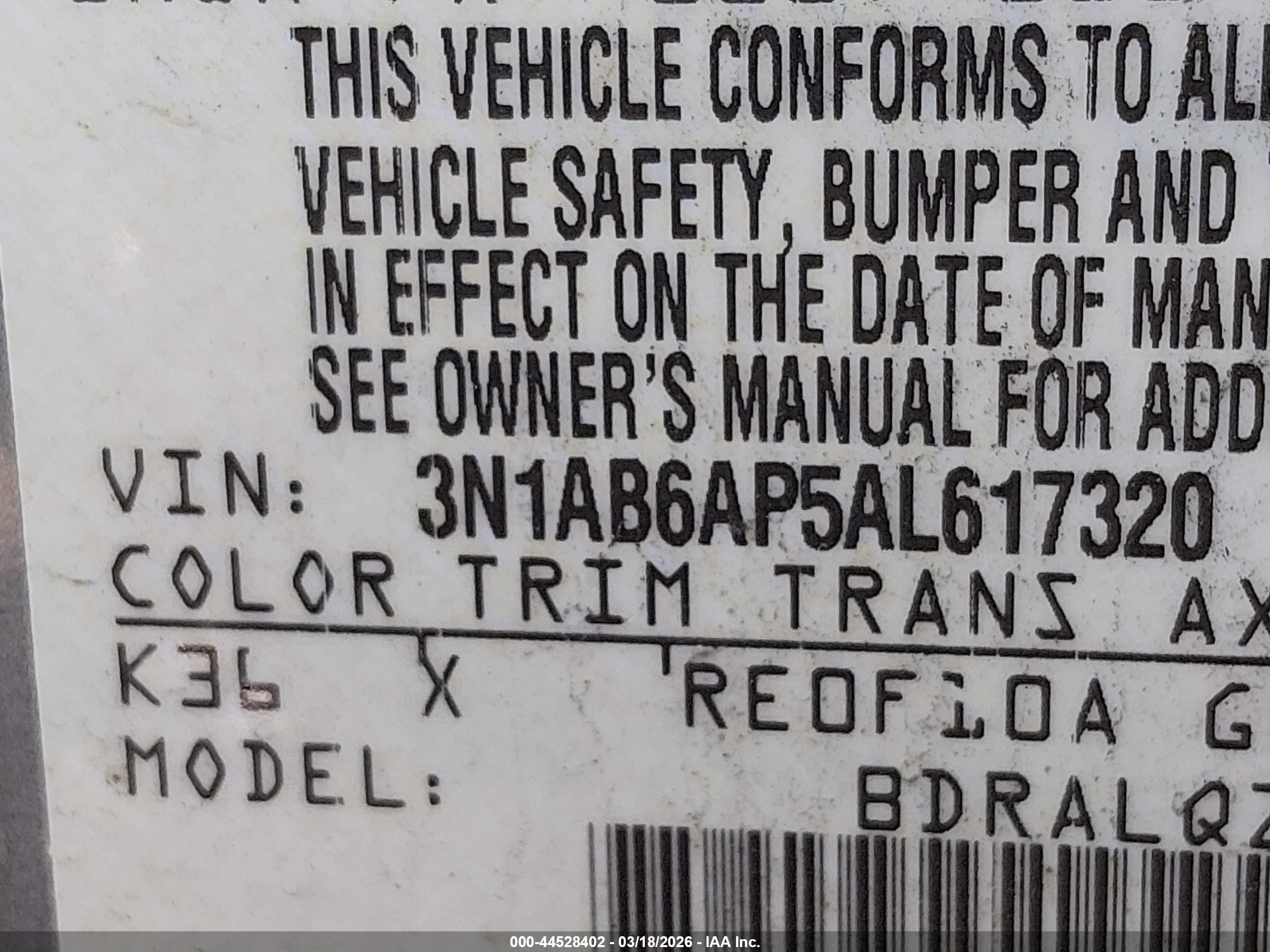 2010 Nissan Sentra 2.0 Gray vin: 3N1AB6AP5AL617320