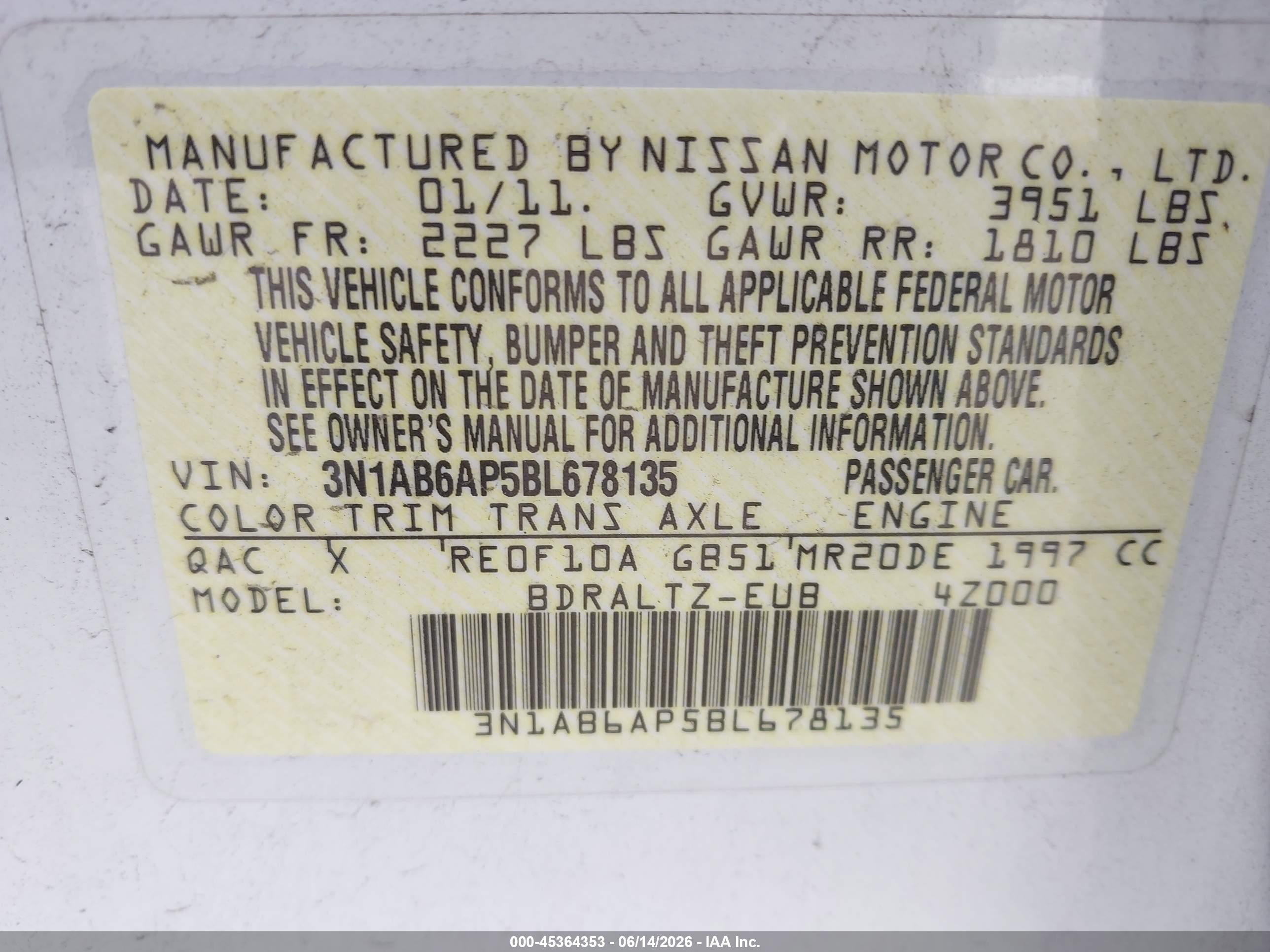 2011 Nissan Sentra 2.0sr White vin: 3N1AB6AP5BL678135