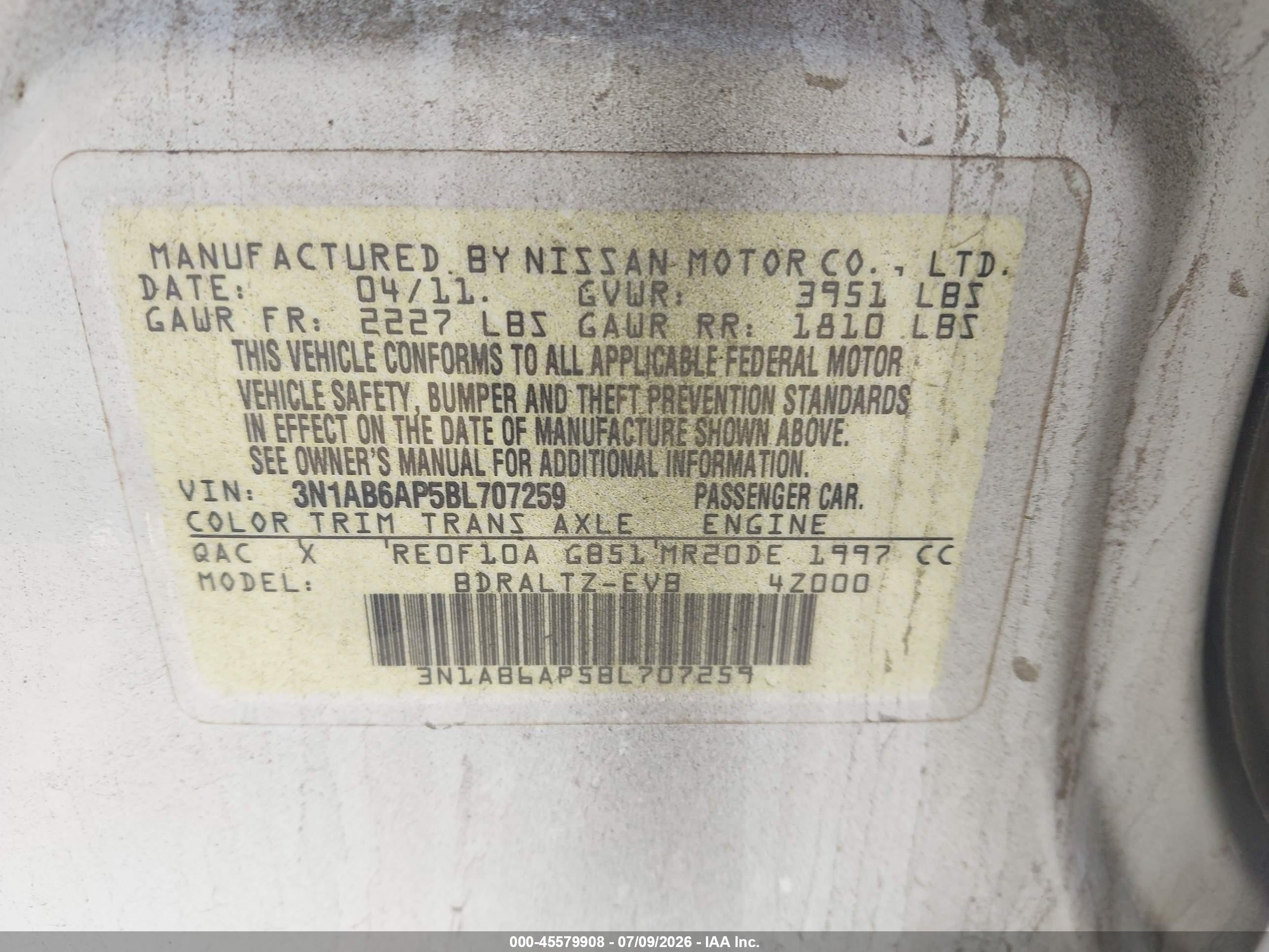 2011 Nissan Sentra 2.0sr White vin: 3N1AB6AP5BL707259
