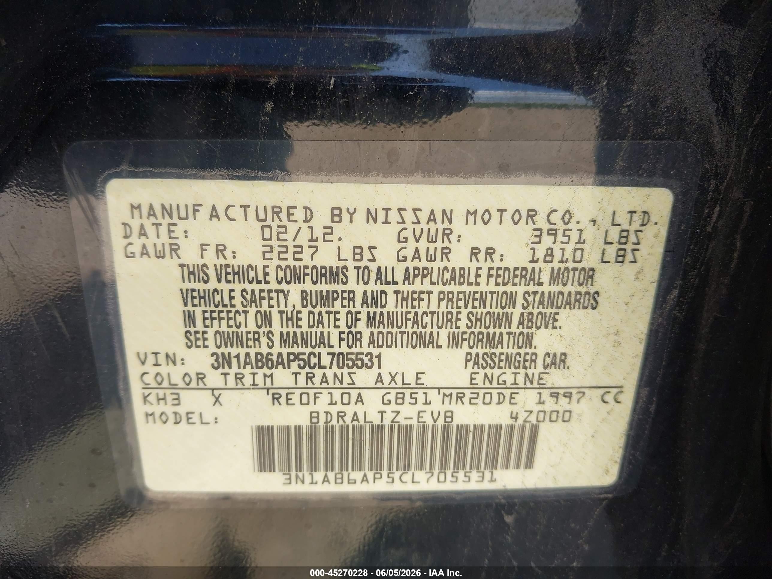 2012 Nissan Sentra 2.0 Sr Black vin: 3N1AB6AP5CL705531