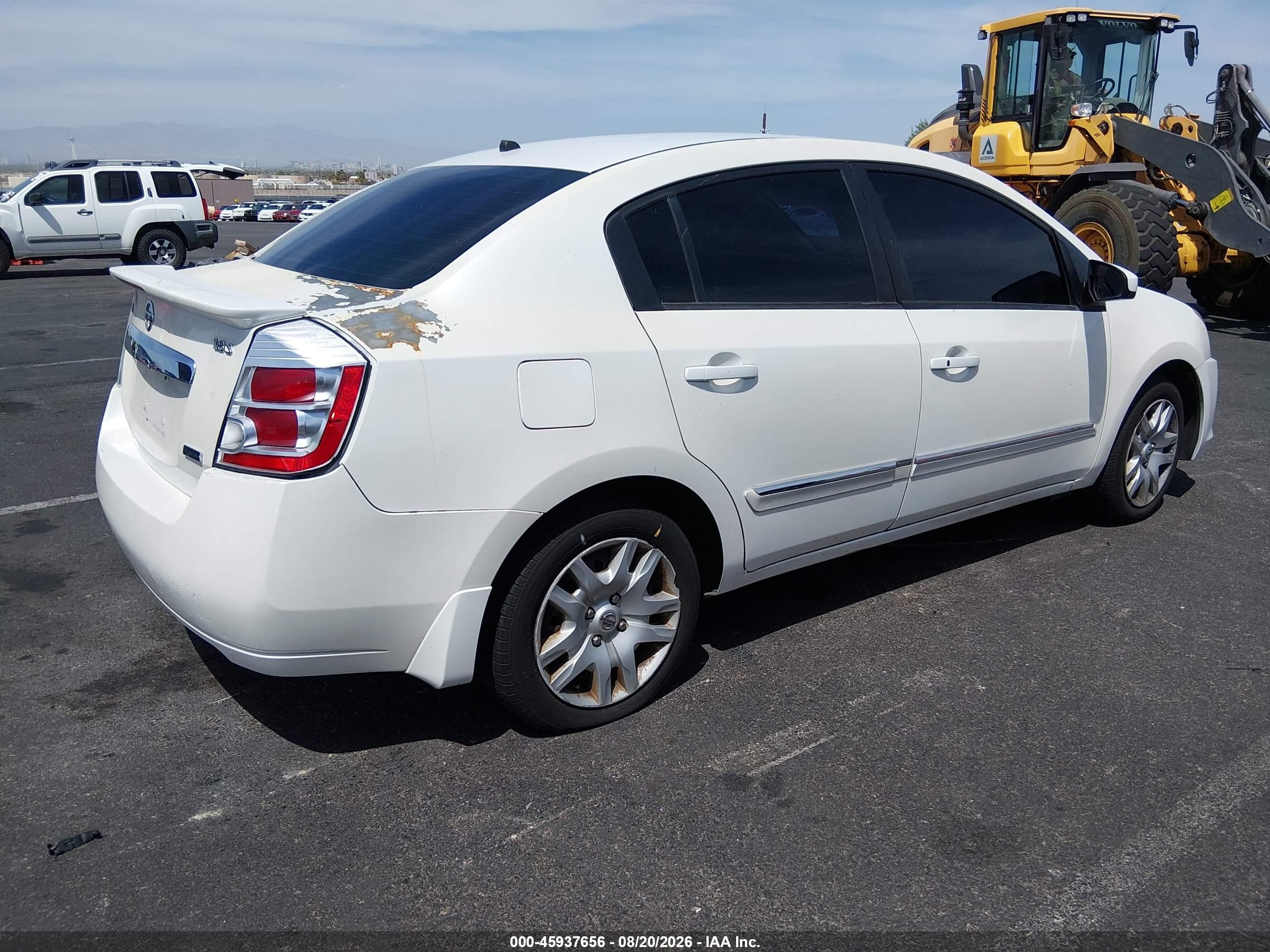2012 Nissan Sentra 2.0 S White vin: 3N1AB6AP5CL751781