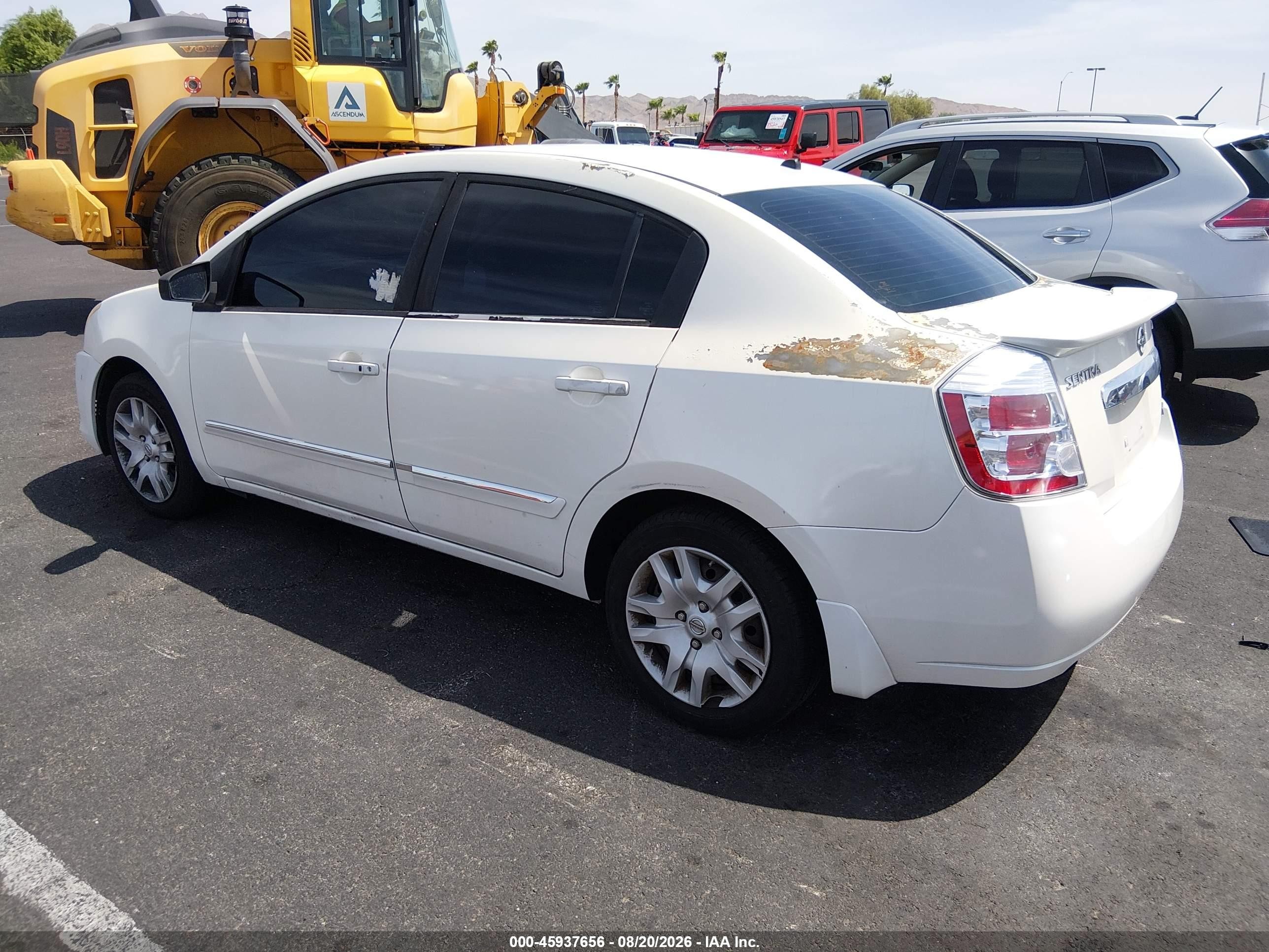 2012 Nissan Sentra 2.0 S White vin: 3N1AB6AP5CL751781