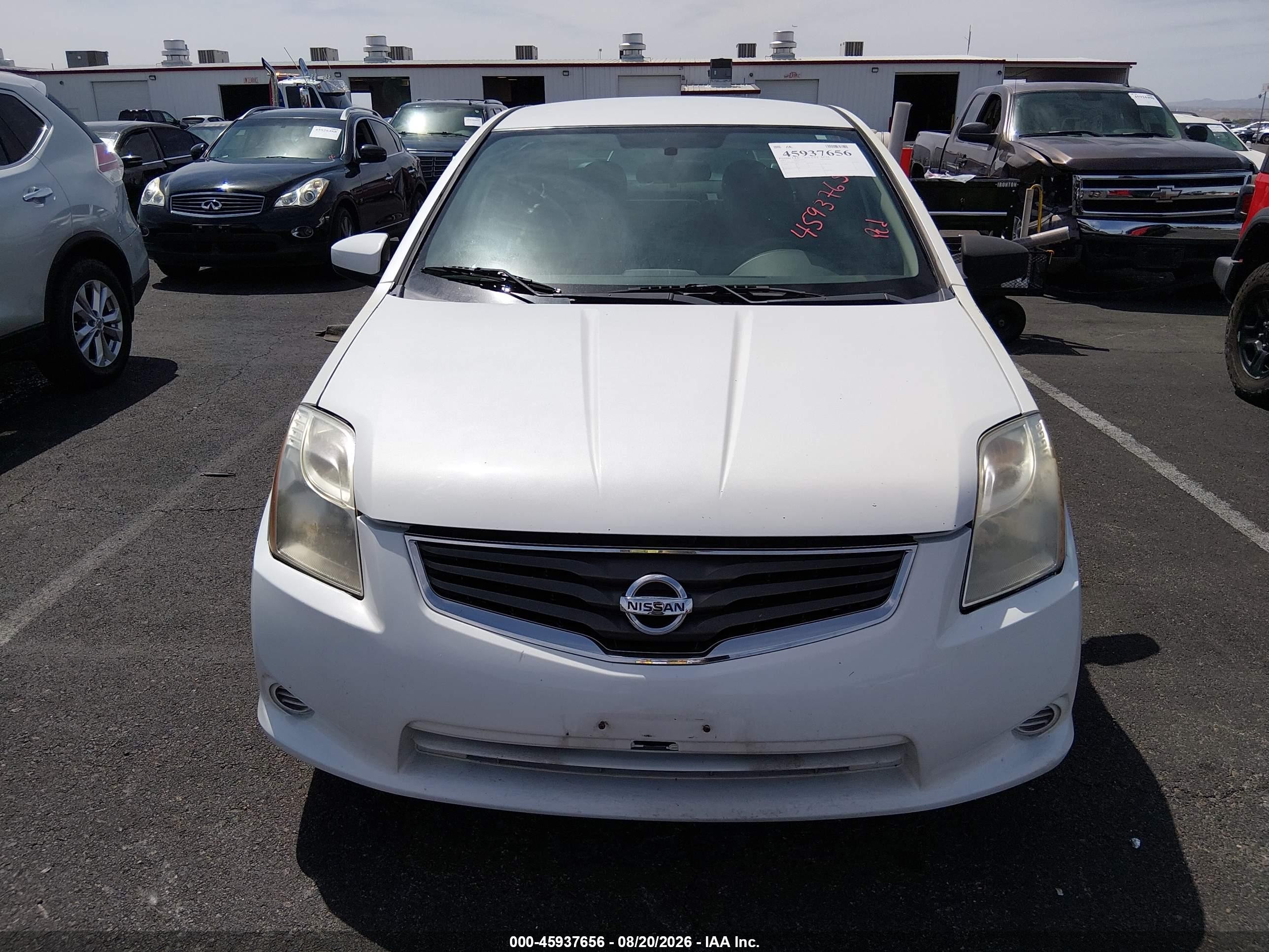 2012 Nissan Sentra 2.0 S White vin: 3N1AB6AP5CL751781