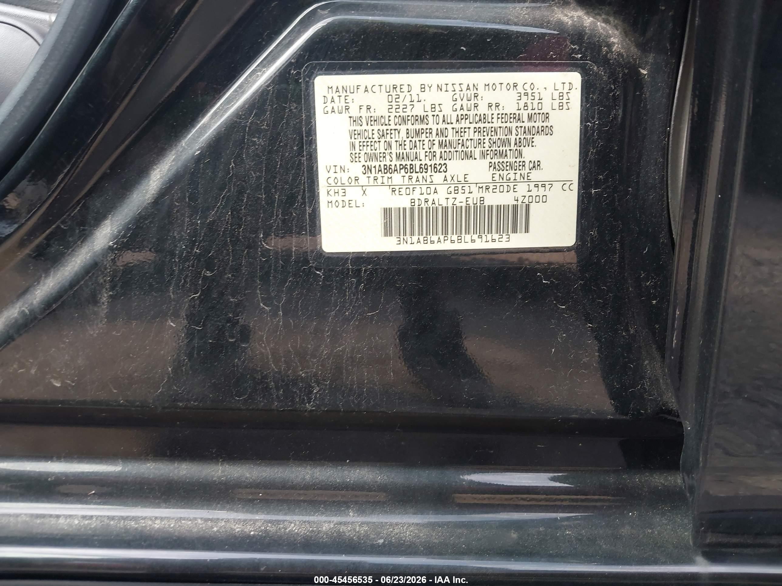 2011 Nissan Sentra 2.0sr Черный vin: 3N1AB6AP6BL691623