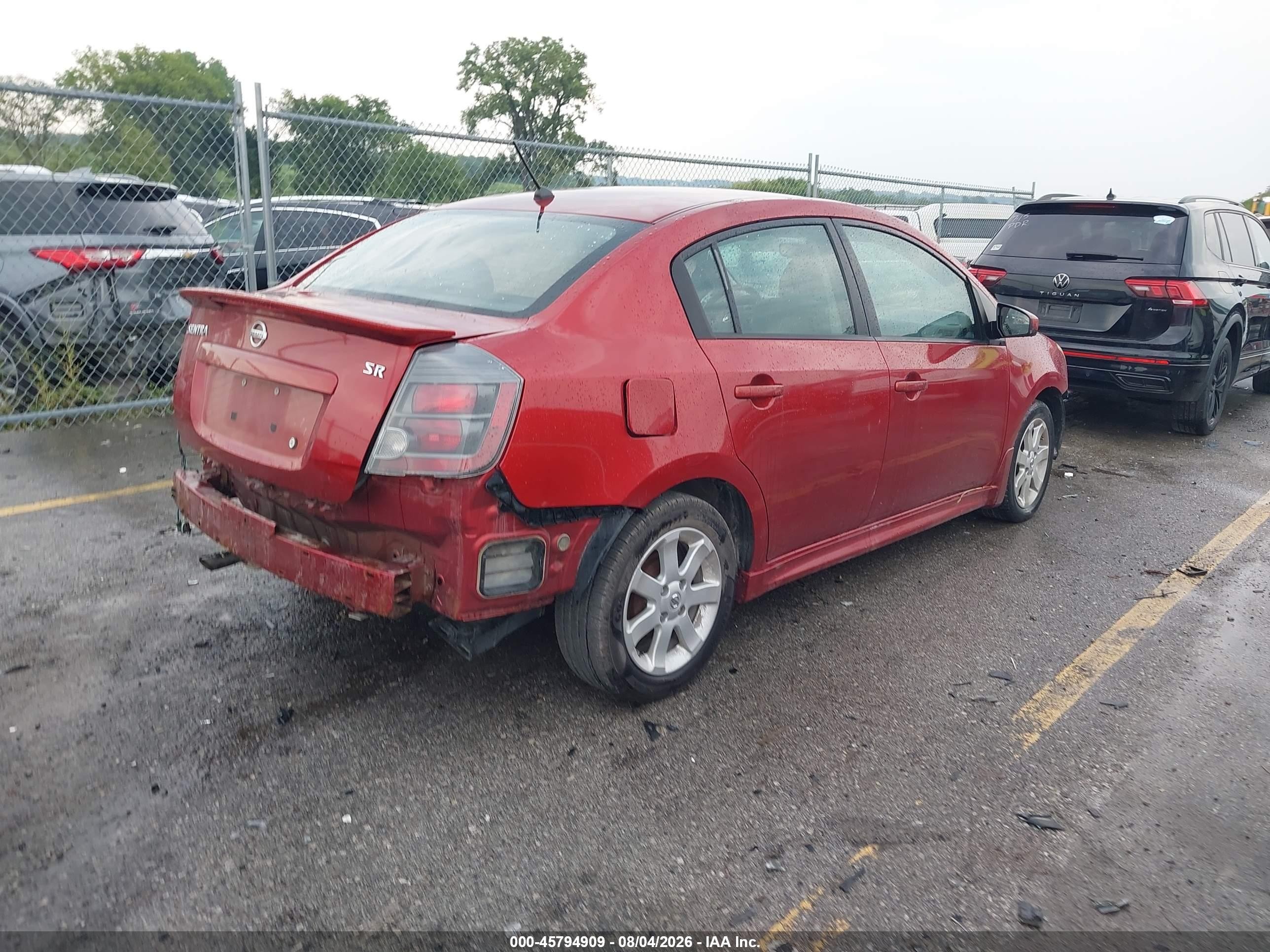 2011 Nissan Sentra 2.0sr Красный vin: 3N1AB6AP6BL705942