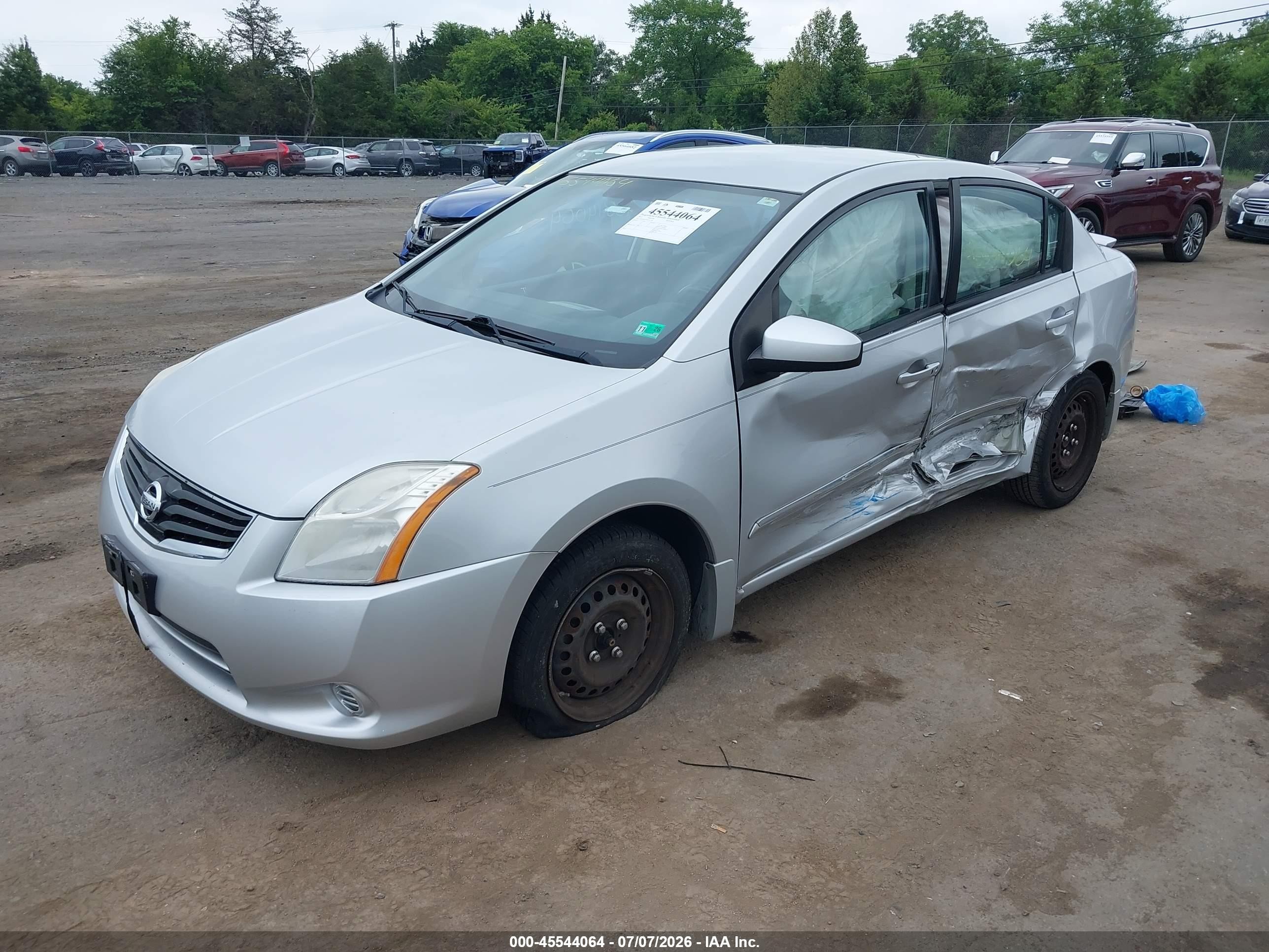 2012 Nissan Sentra 2.0 S Silver vin: 3N1AB6AP6CL617734
