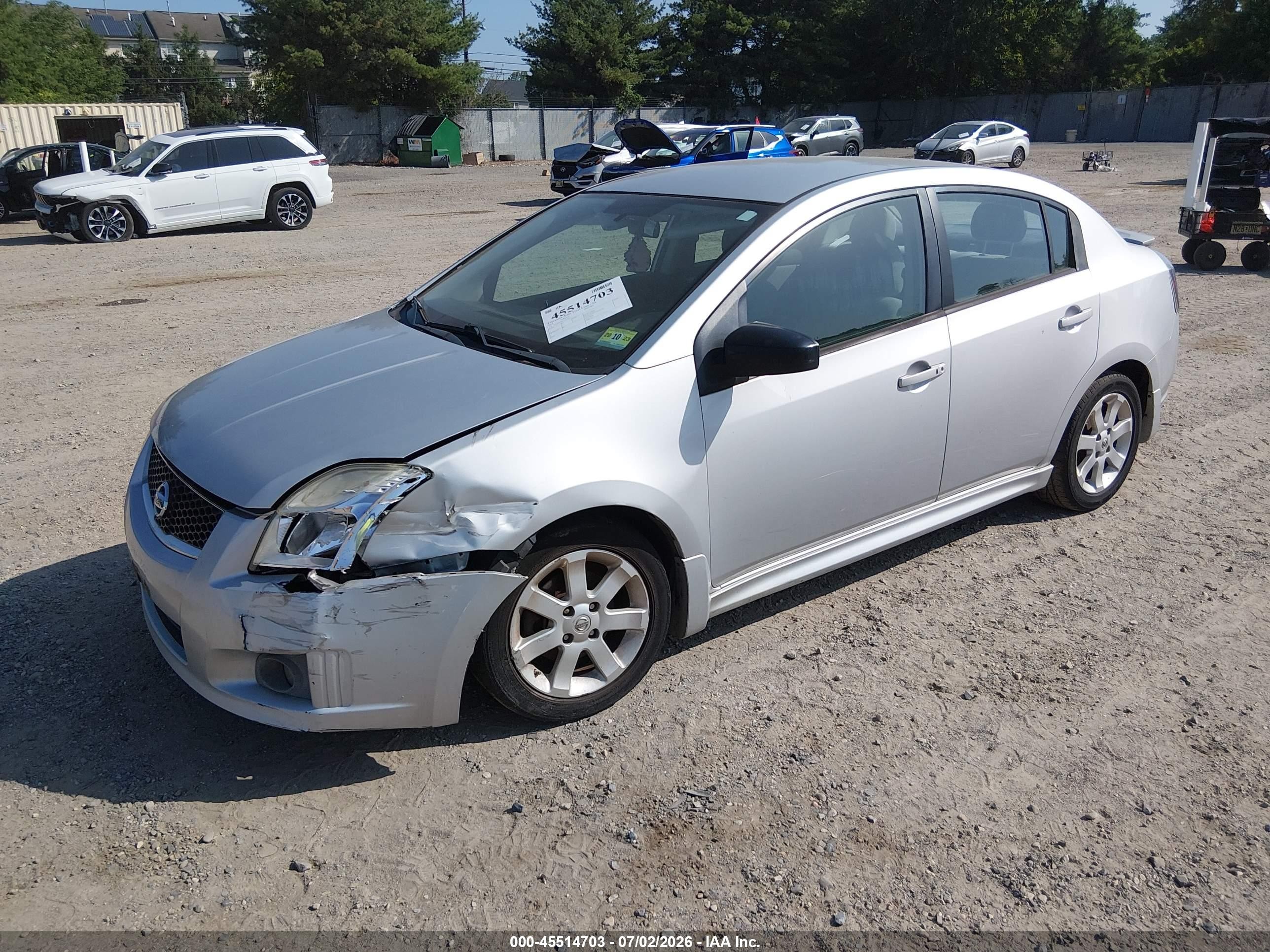 2012 Nissan Sentra 2.0 Sr Silver vin: 3N1AB6AP6CL628023