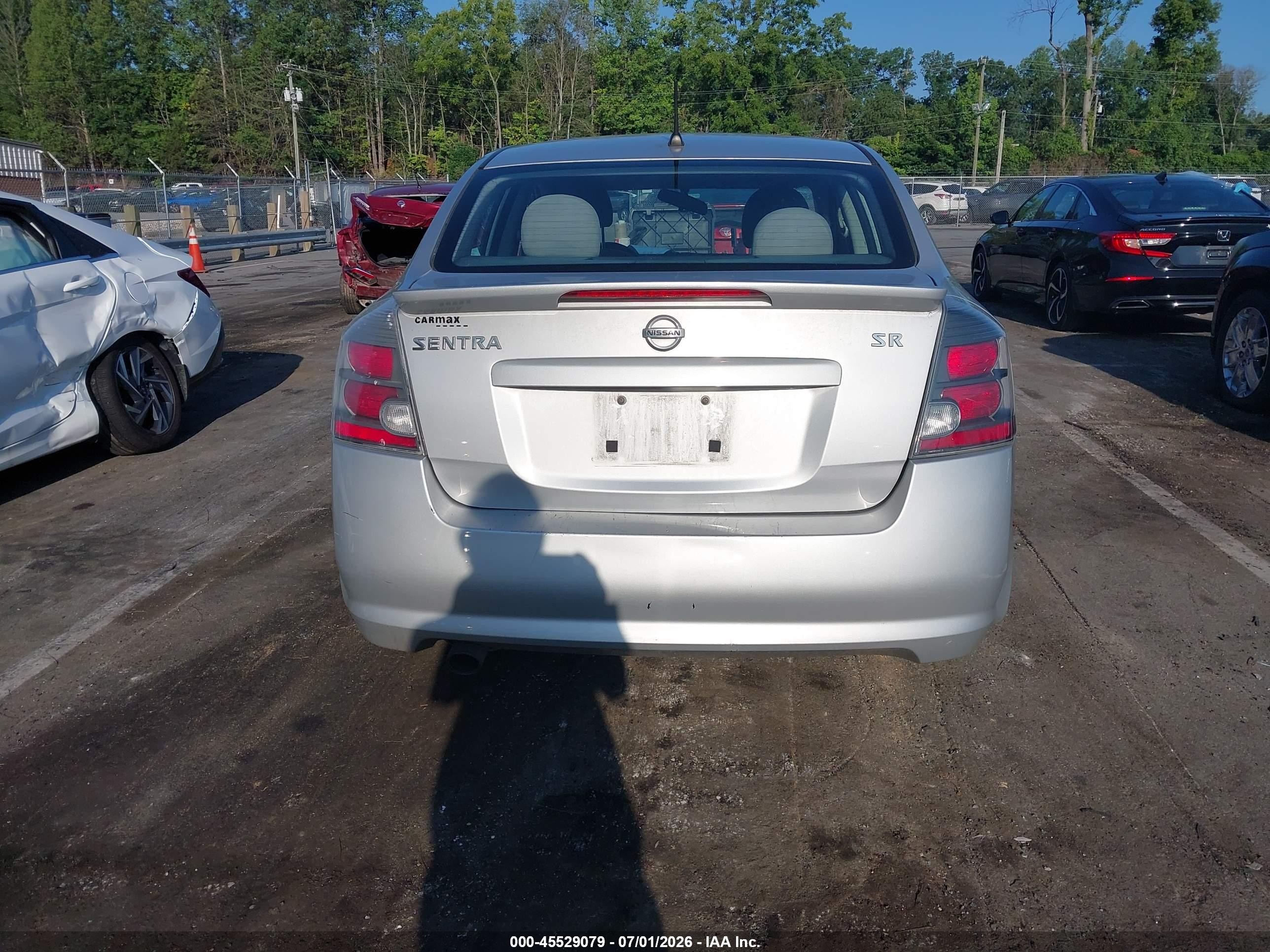 2012 Nissan Sentra 2.0 Sr Silver vin: 3N1AB6AP6CL655562