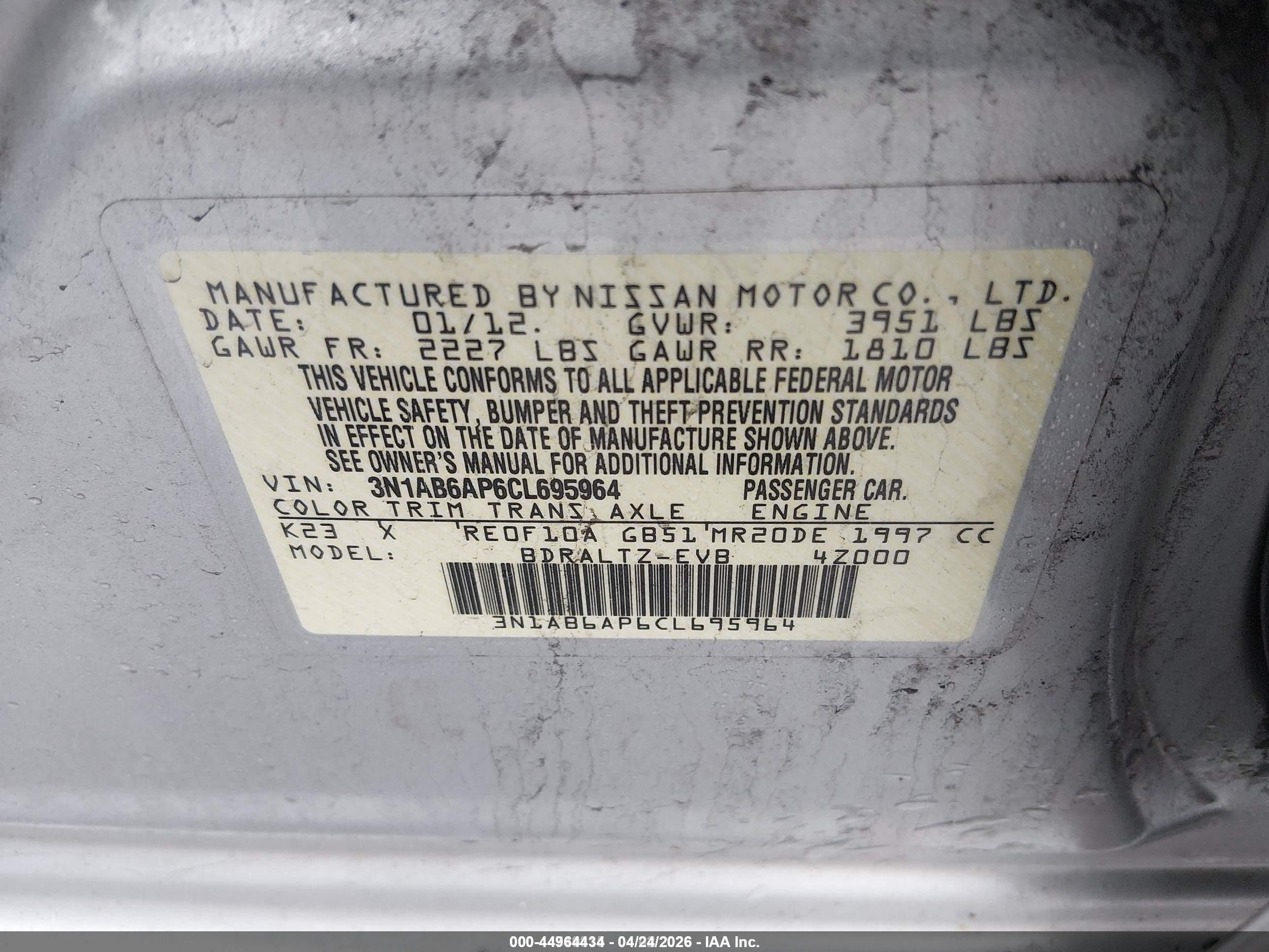 2012 Nissan Sentra 2.0 Sr Silver vin: 3N1AB6AP6CL695964