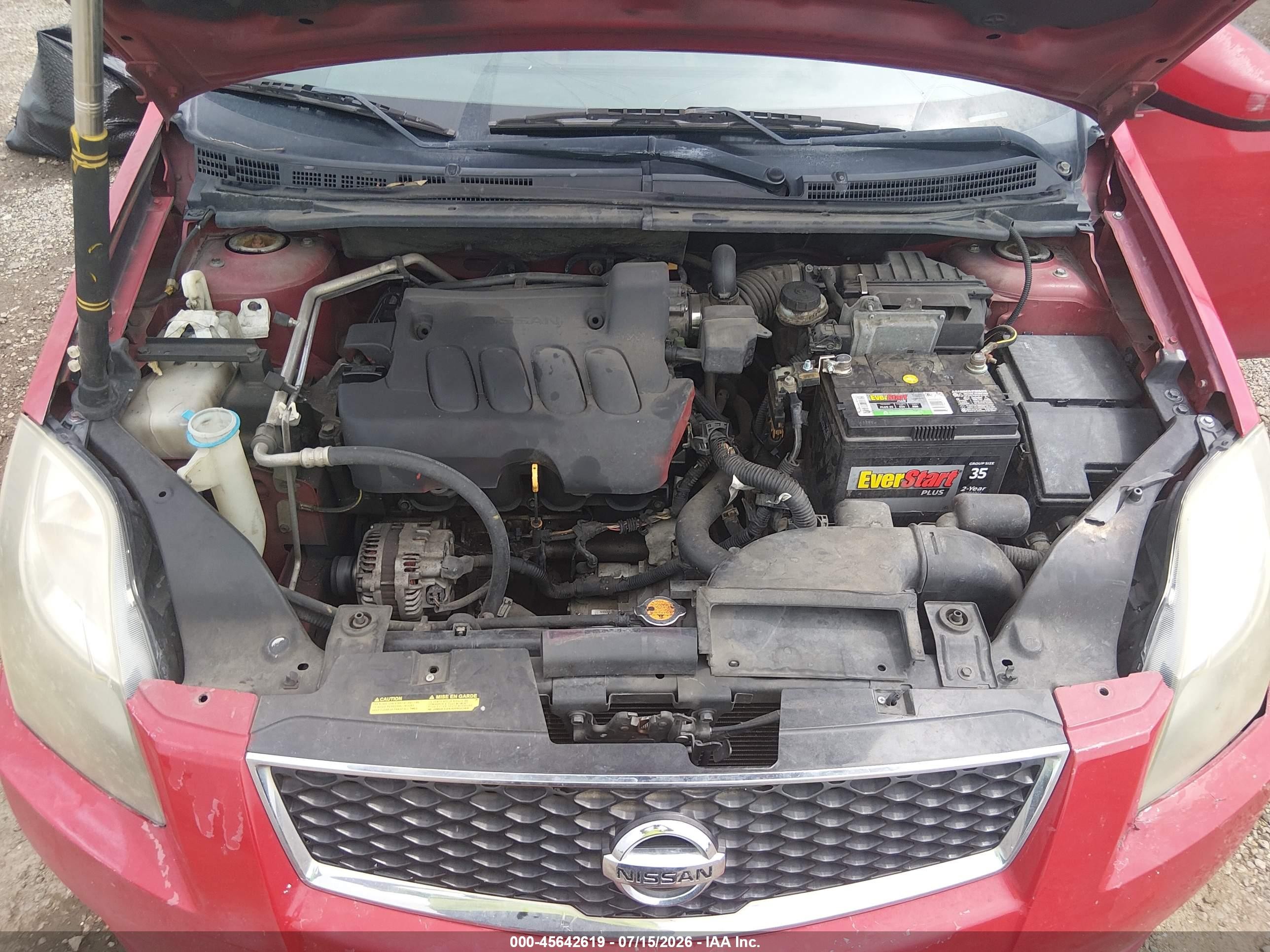 2012 Nissan Sentra 2.0 Sr Red vin: 3N1AB6AP6CL726971