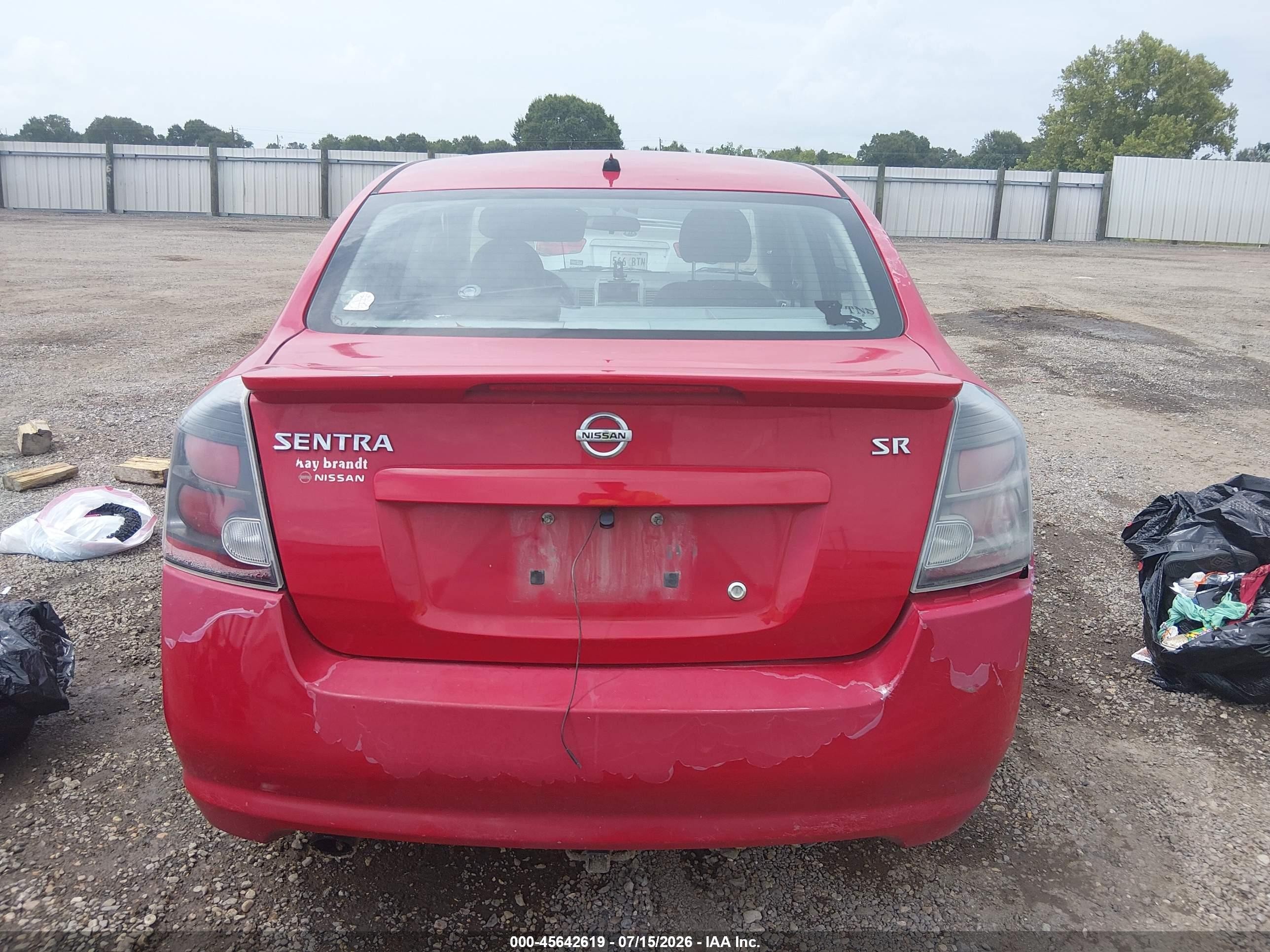 2012 Nissan Sentra 2.0 Sr Red vin: 3N1AB6AP6CL726971