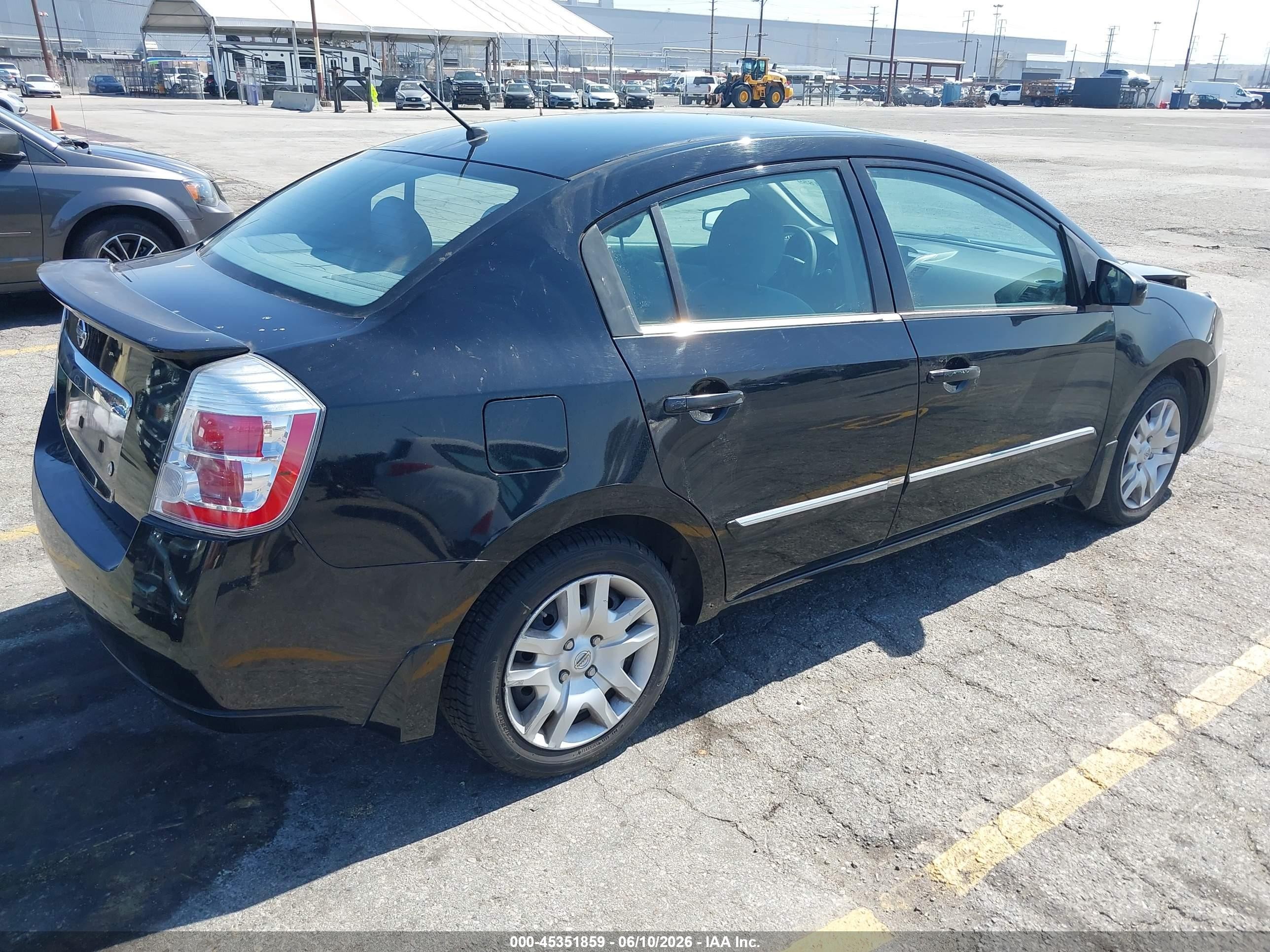 2012 Nissan Sentra 2.0 S Black vin: 3N1AB6AP6CL728123