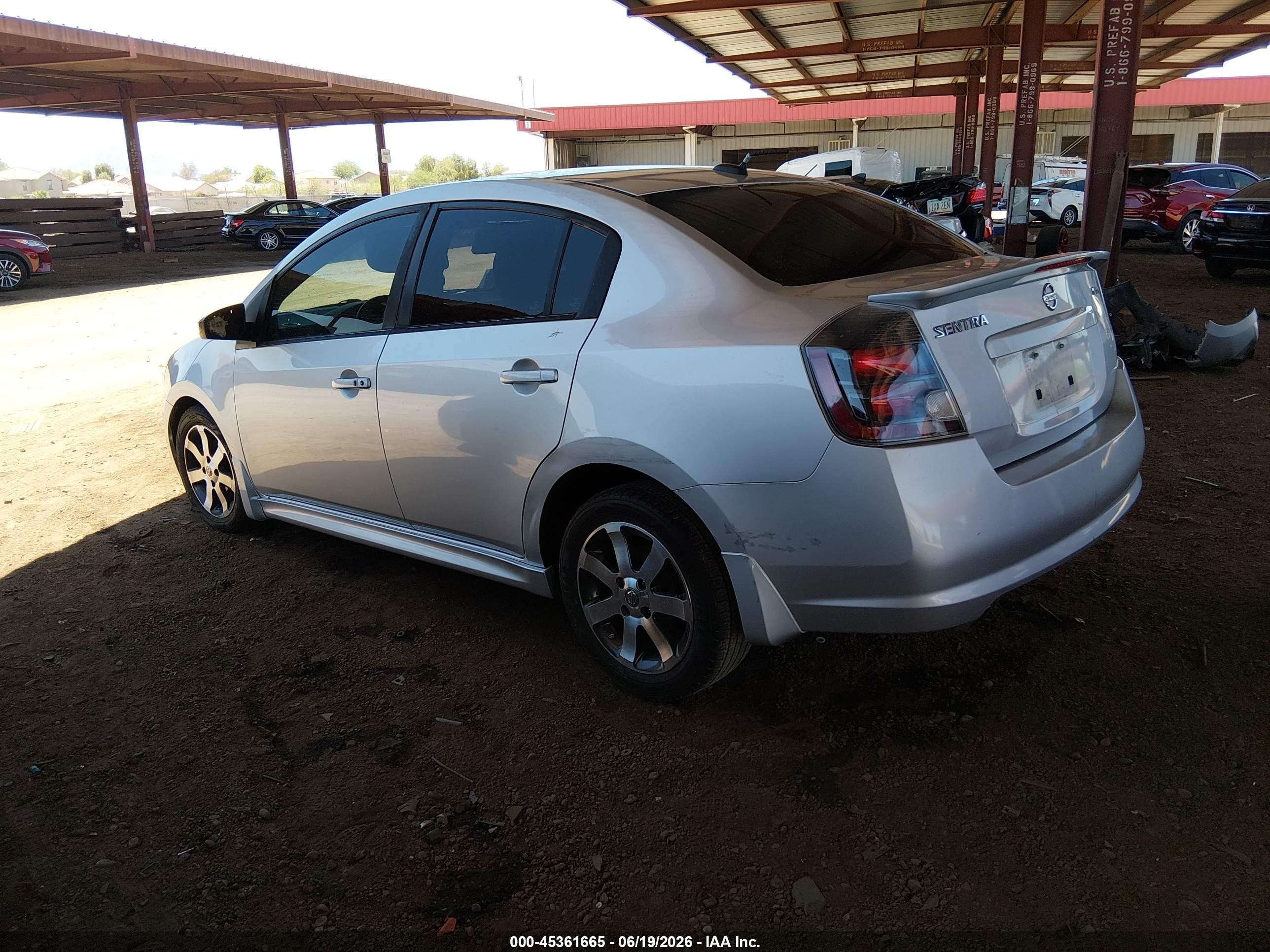 2012 Nissan Sentra 2.0 Sr Silver vin: 3N1AB6AP6CL753703